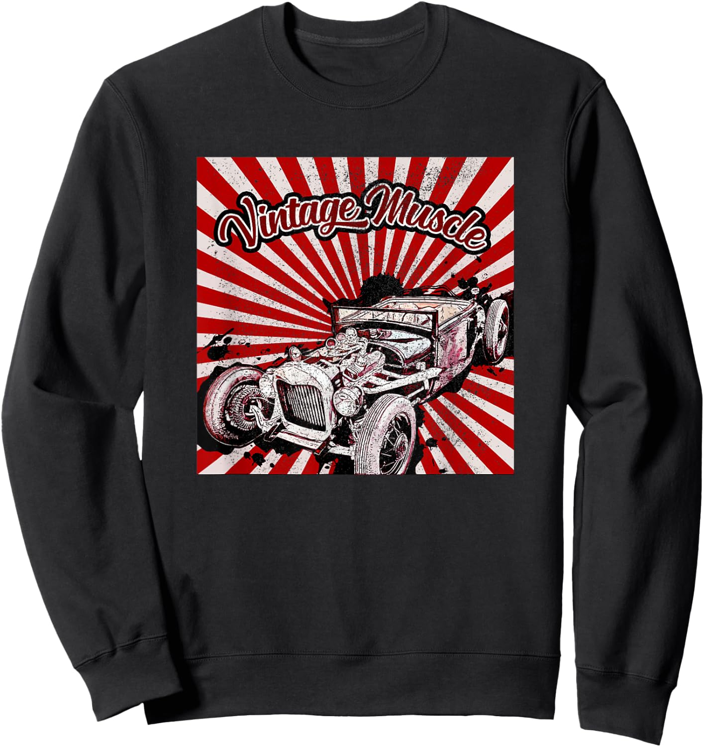 Vintage Muscle Car Roadster Sweatshirt - Sweatshirt | Black