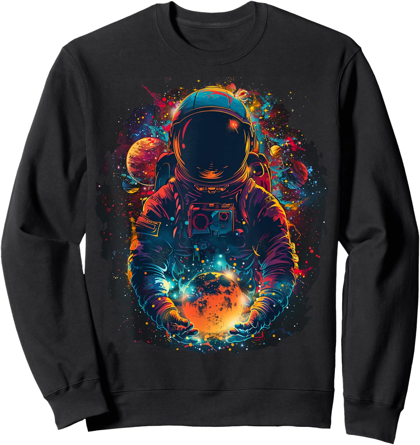 Astronaut STEM Space Graphic Design Sweatshirt - Sweatshirt | Black