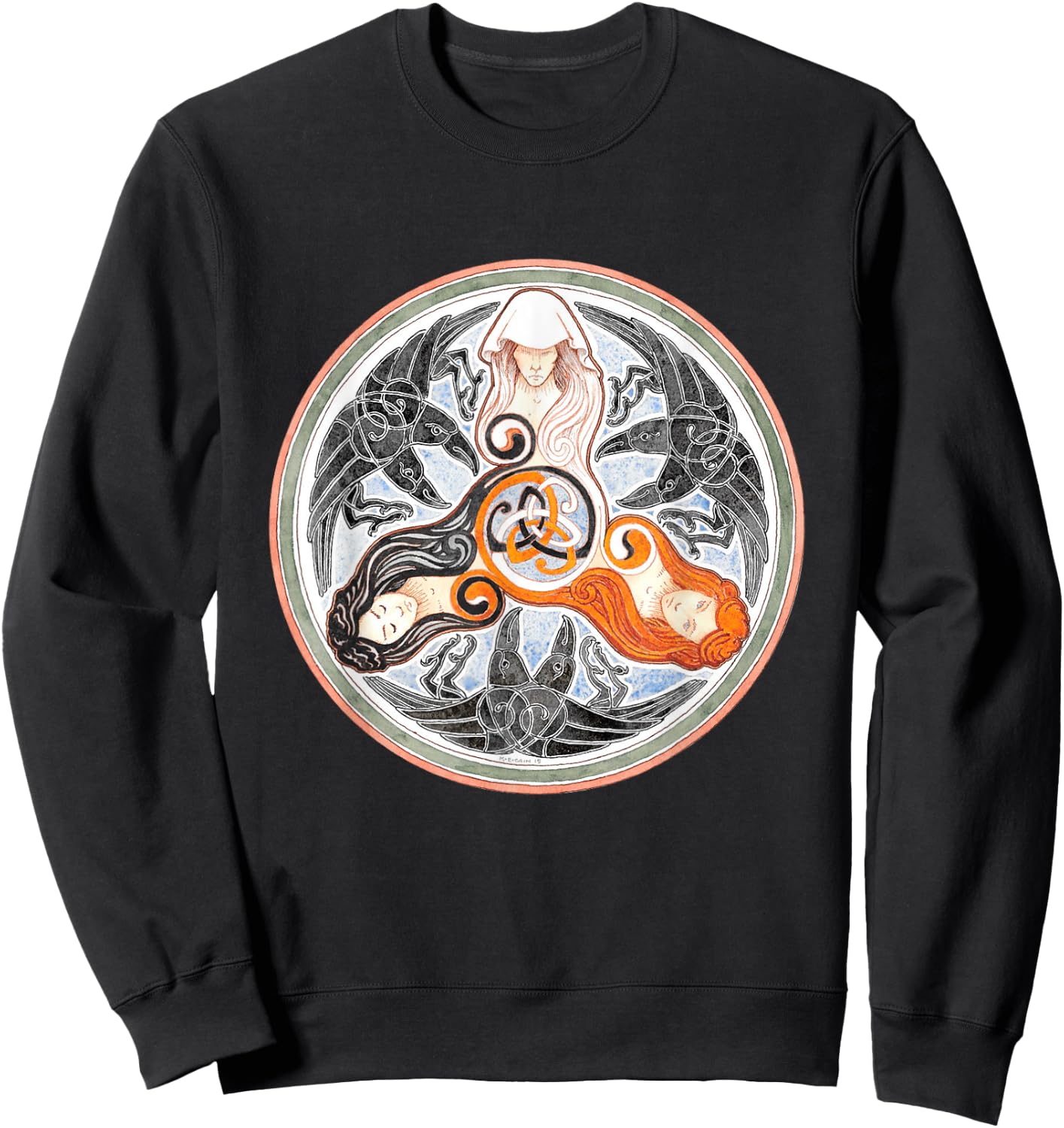 The Morrigan Triple Goddess Tarot Card Gothic Pagan Witch Sweatshirt - Sweatshirt | Black