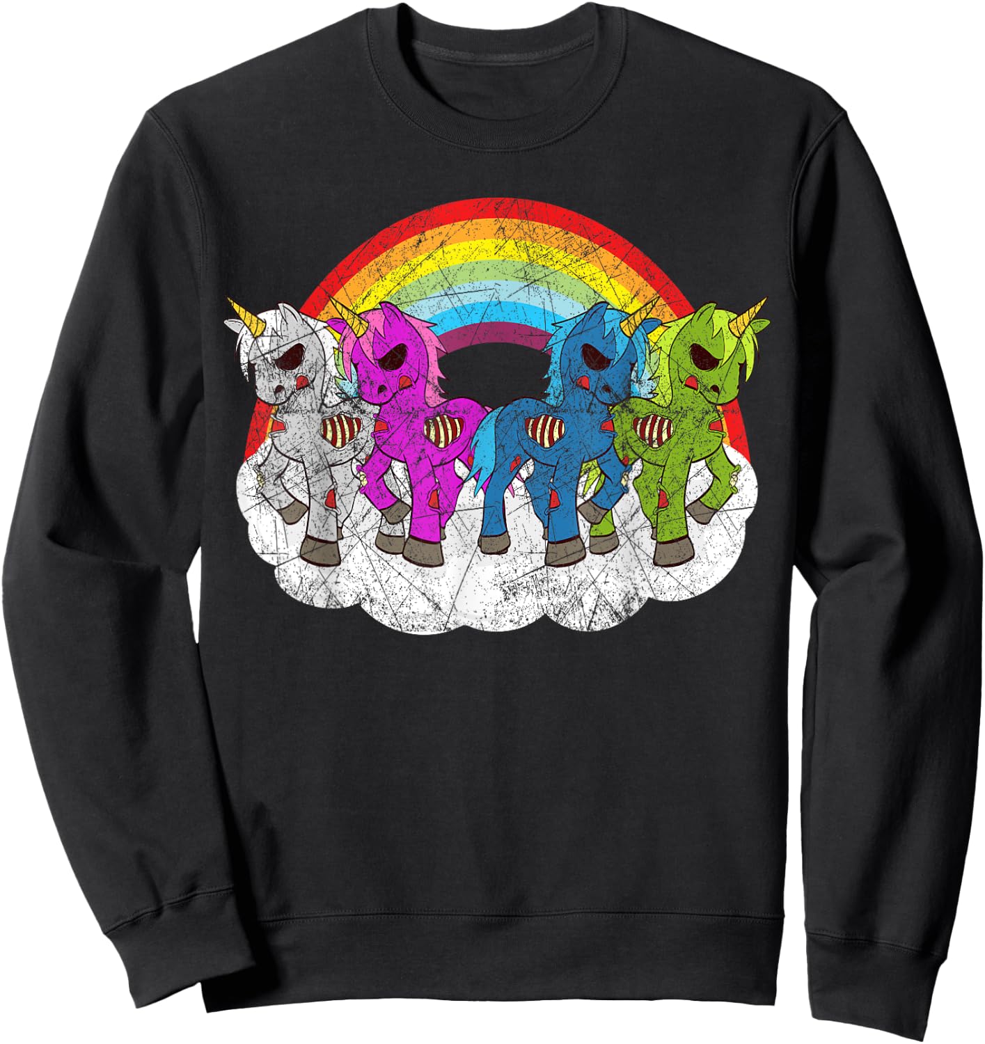 Zombie Unicorn Apocalypse Mythical Creatures Halloween Zombies Sweatshirt - Sweatshirt | Black
