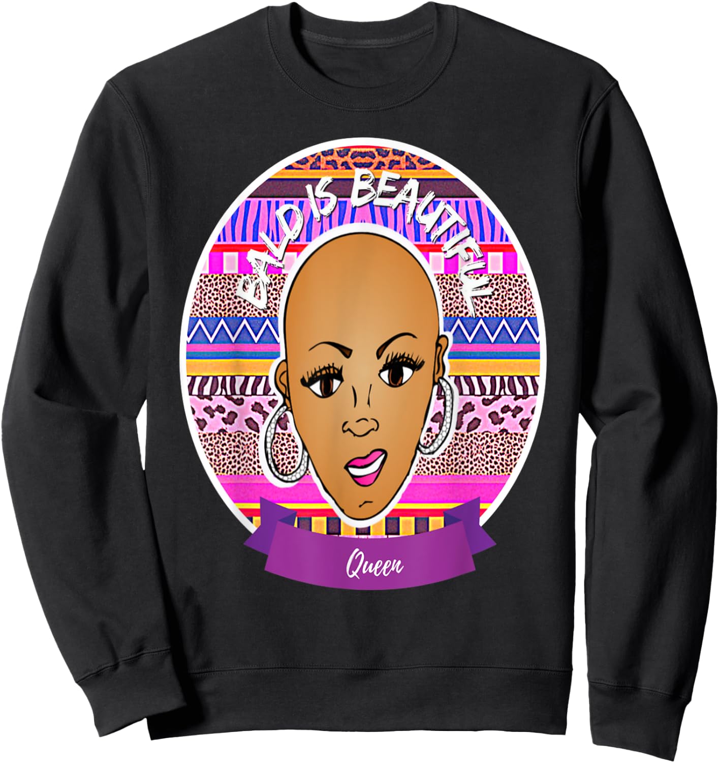 Bald is Beautiful Queen Sweatshirt - Sweatshirt | Black
