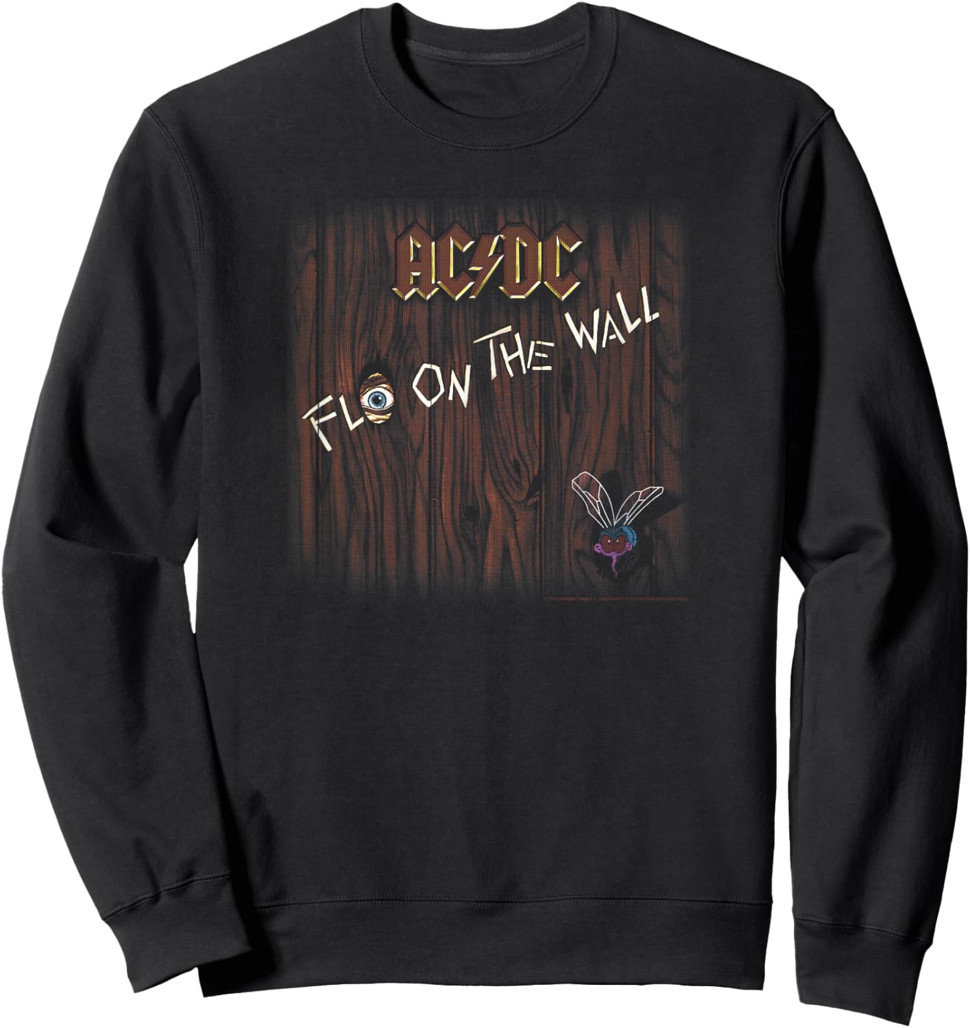 AC/DC -Adults, -Kids Black Small Classic Fit Fly On The Wall Album Sweatshirt - Sweatshirt | Black