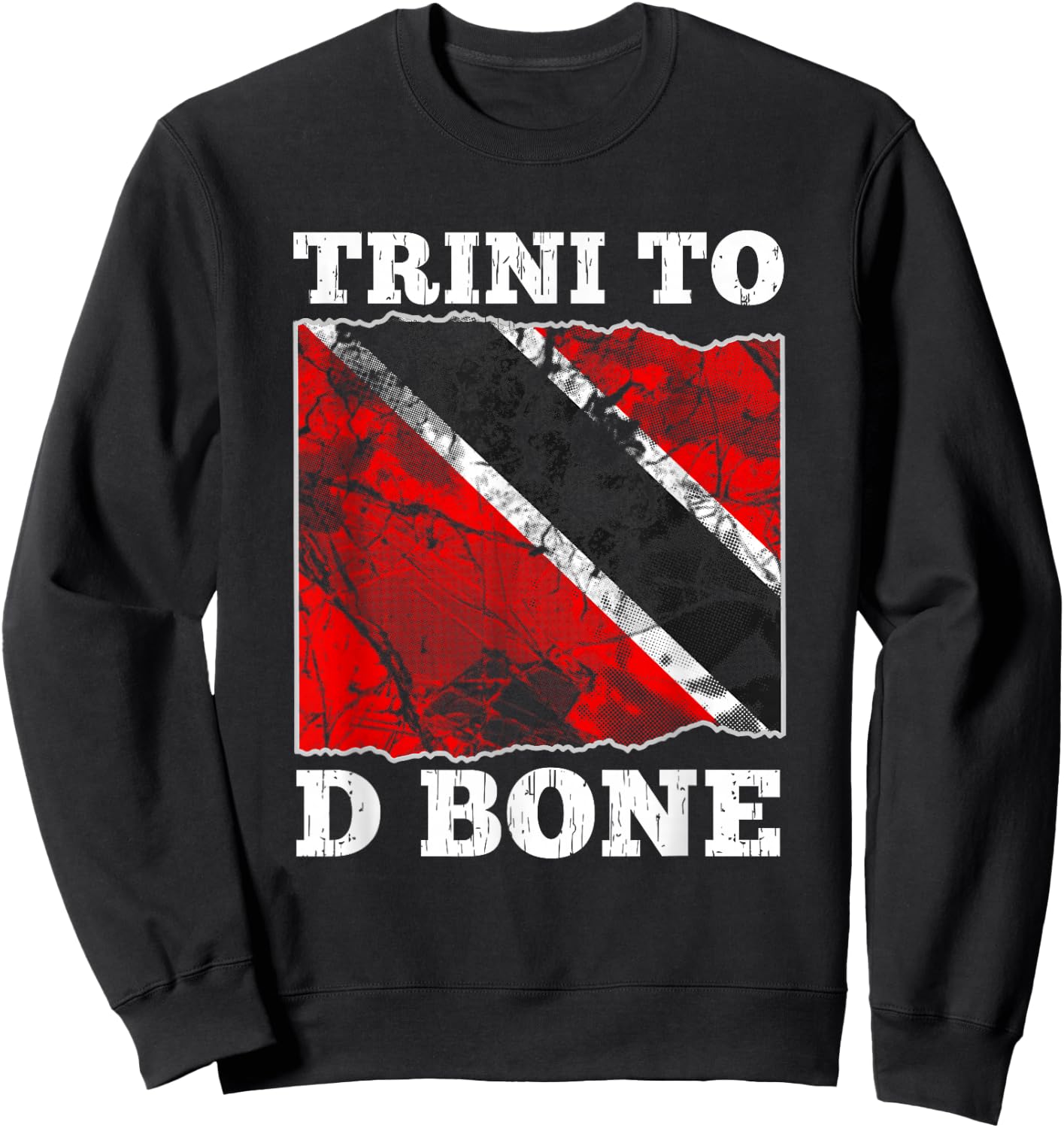 Trinidad and Tobago Flag Trini To D Bone Graphic Sweatshirt - Sweatshirt | Black