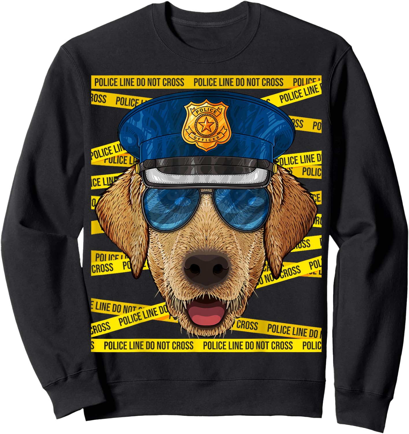 Labrador Retriever Police Officer Policeman Funny Police Dog Sweatshirt - Sweatshirt | Black
