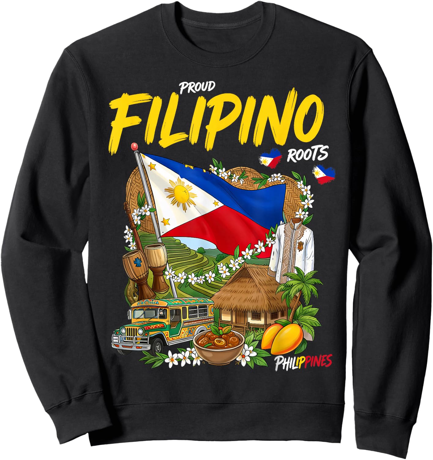 Filipino Roots Idea Filipiniana Philippines Themed Sweatshirt - Sweatshirt | Black