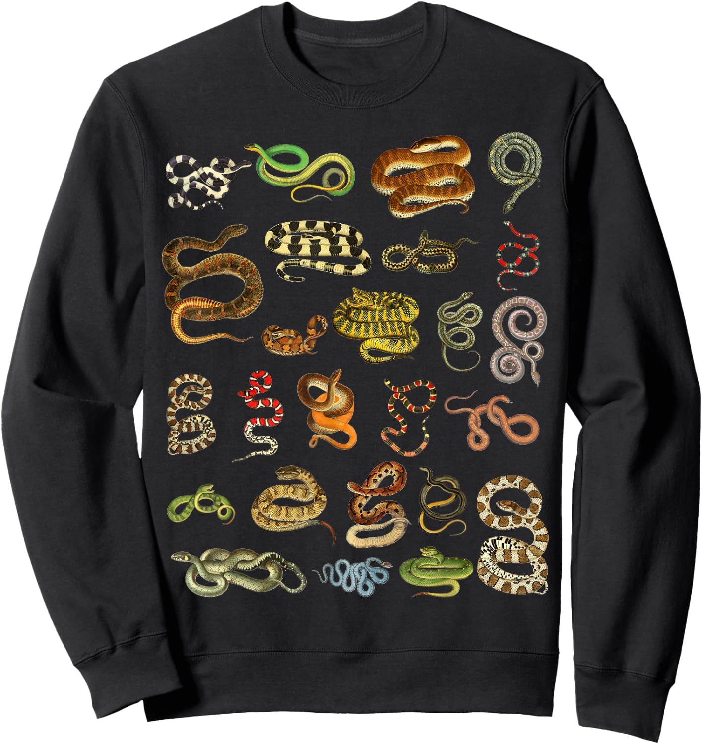 Types Of Snakes Educational Herpetologist Kids Boys Girls Sweatshirt - Sweatshirt | Black