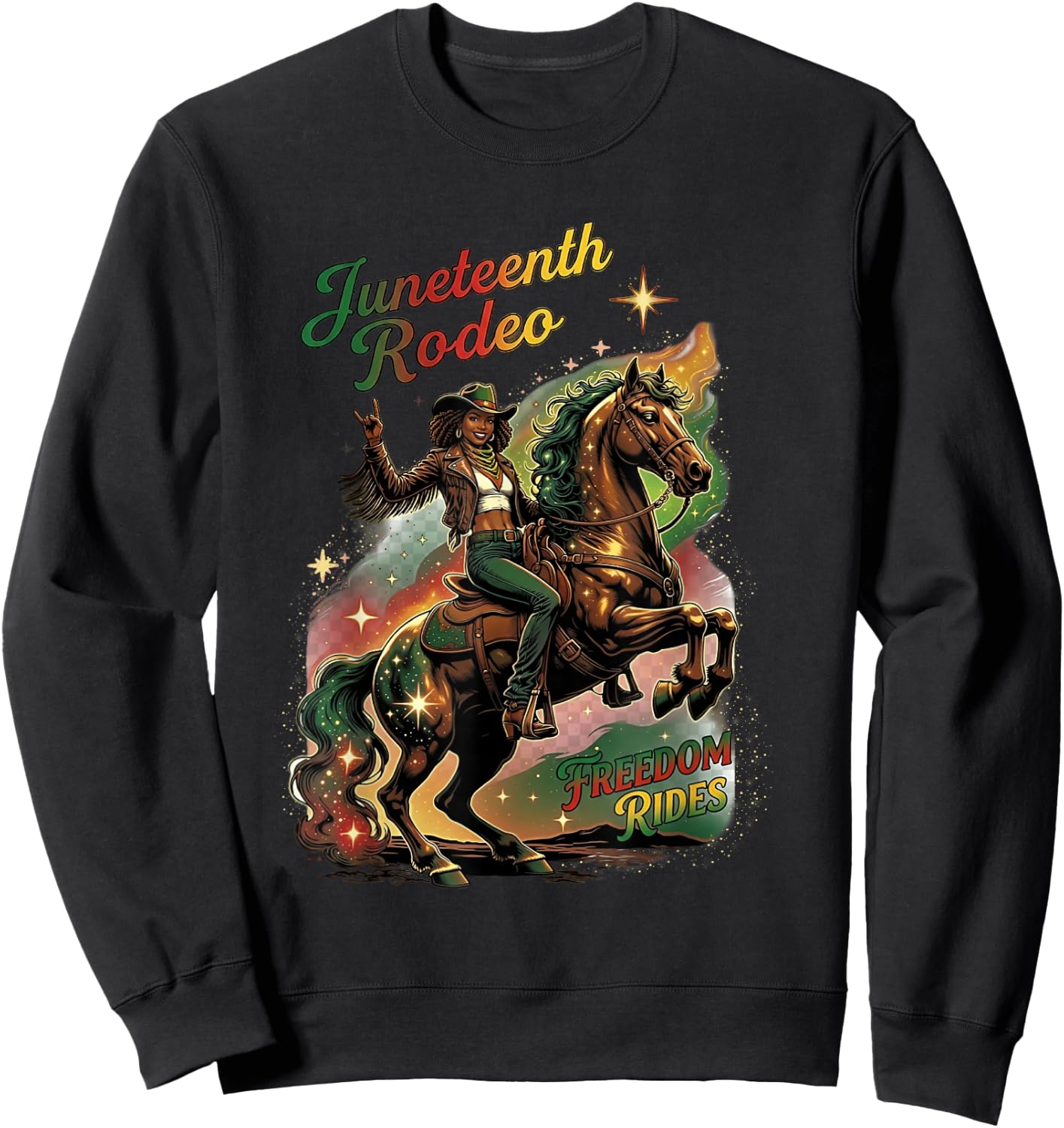 Black Cowgirl Western Rodeo Juneteenth Black History Texas Sweatshirt - Sweatshirt | Black