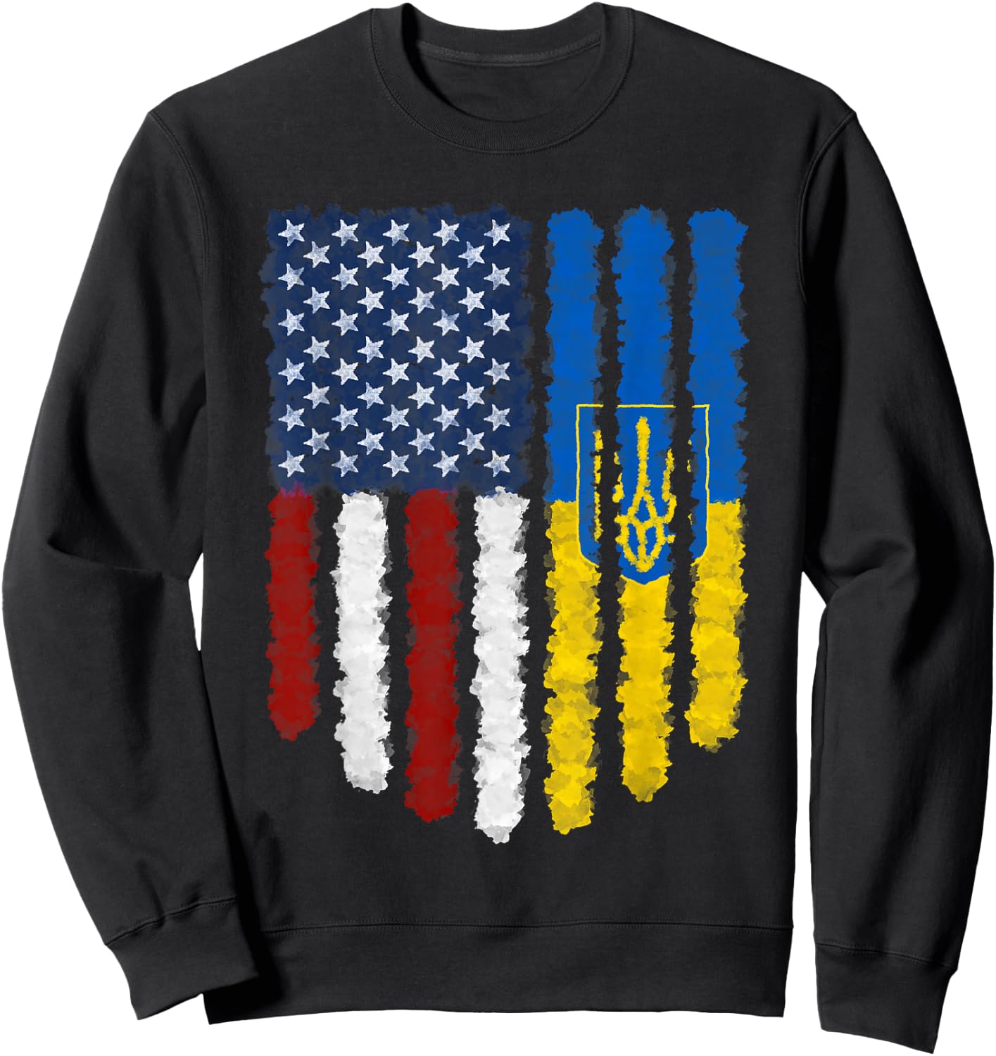 Ukrainian American Flag Ukraine Usa America Sweatshirt - Sweatshirt | Black