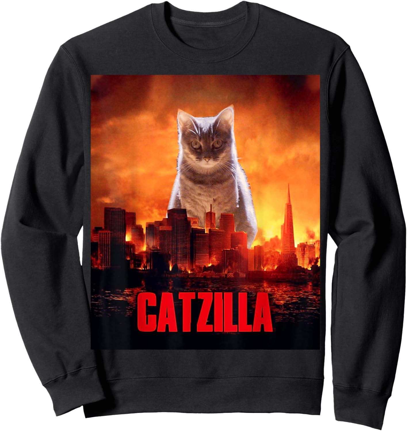 Catzilla Cat Kitten Lover Sweatshirt - Sweatshirt | Black