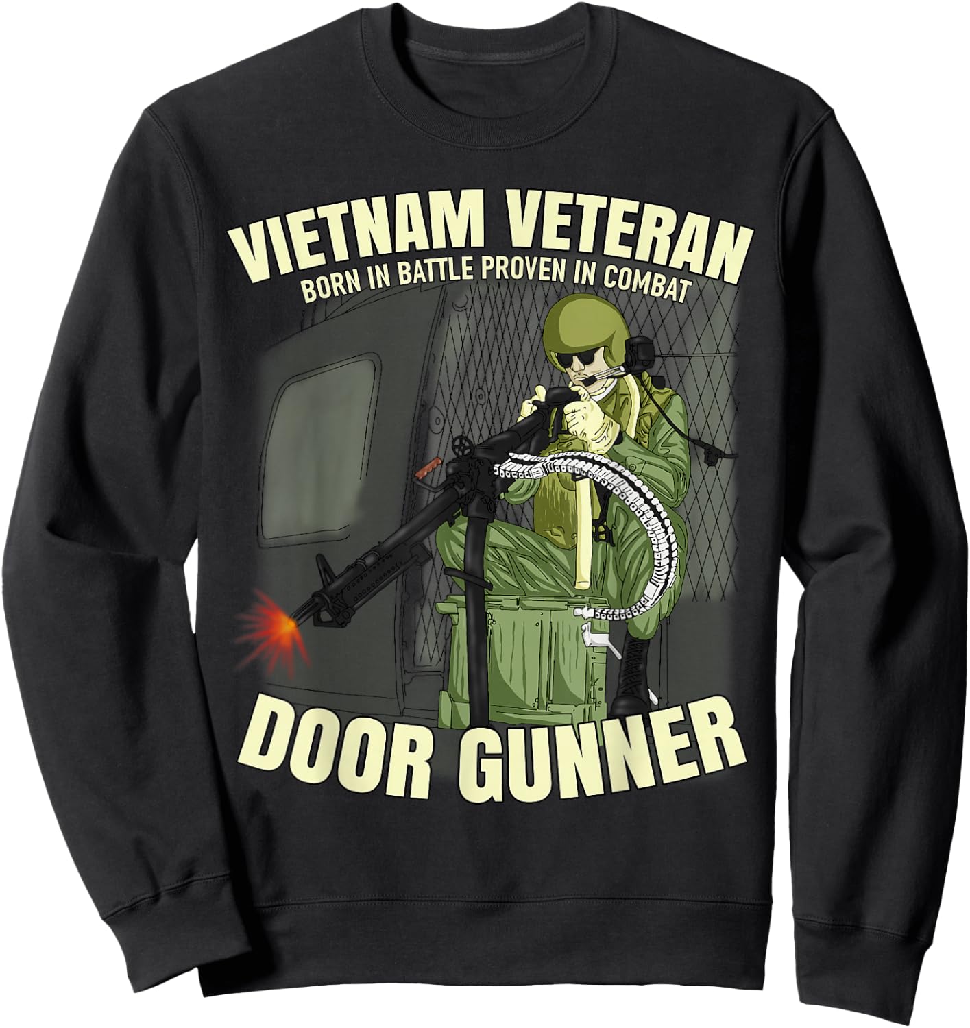 Vietnam Veteran Door Gunner Sweatshirt - Sweatshirt | Black