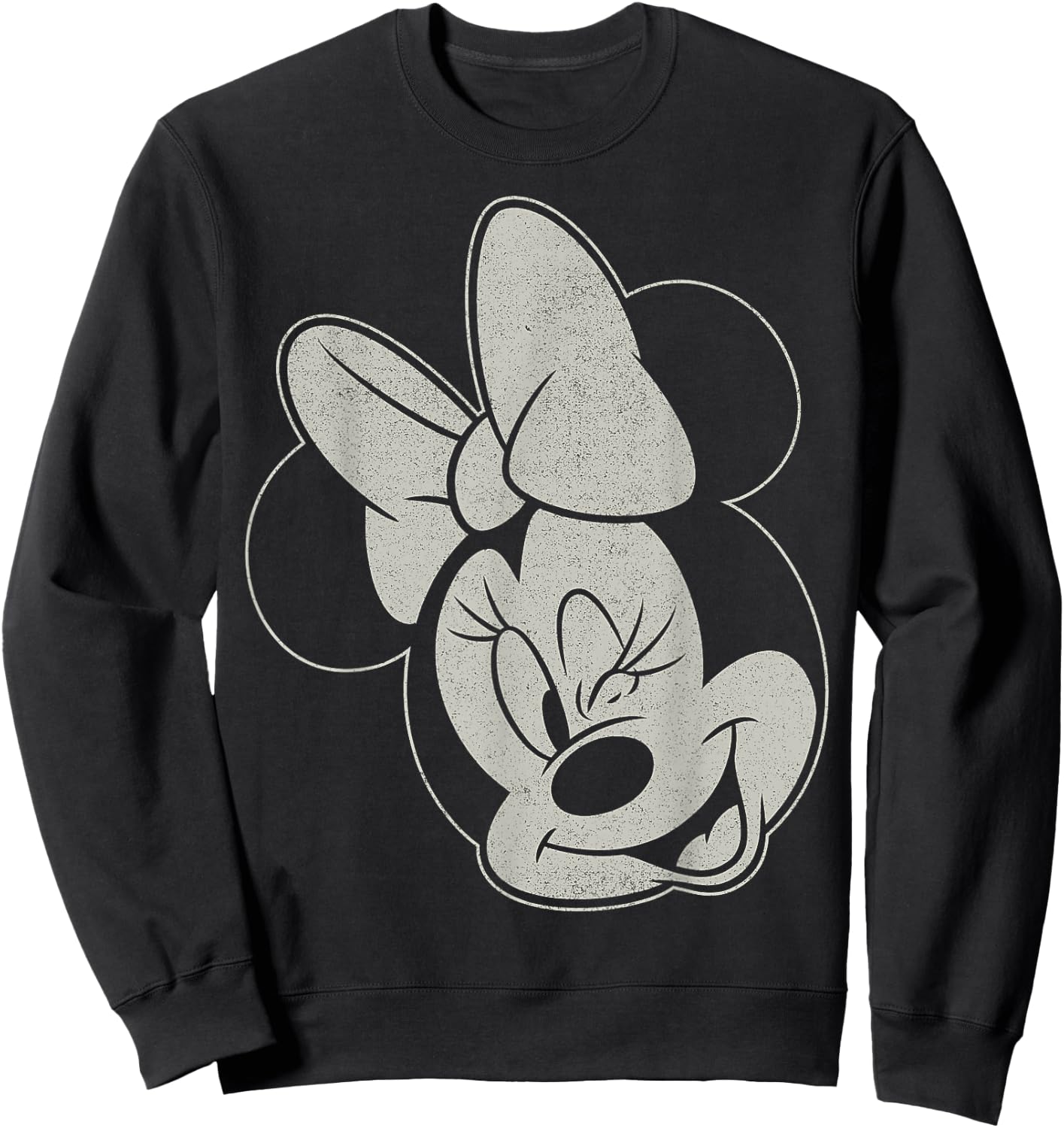 Disney Mickey And Friends Minnie Mouse Winking Portrait Sweatshirt - Sweatshirt | Black