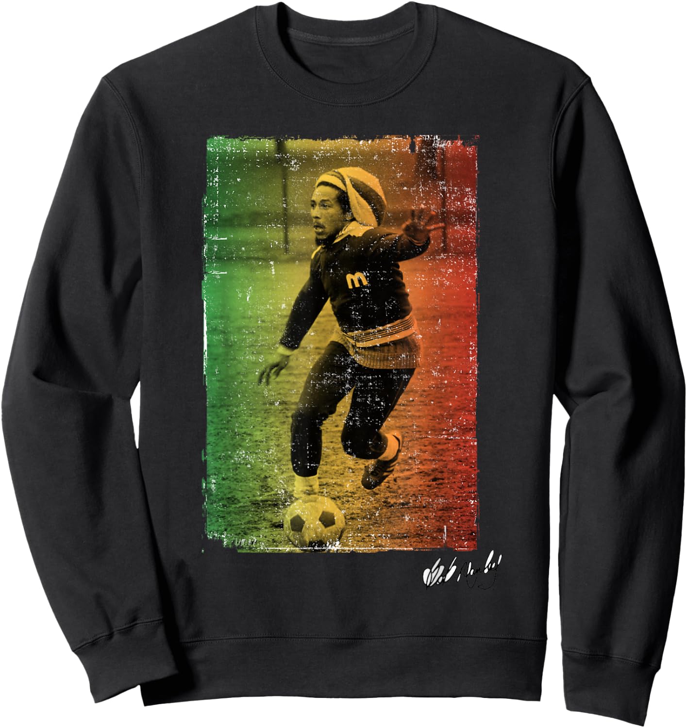 Bob Marley Rasta Football Sweatshirt - Sweatshirt | Black
