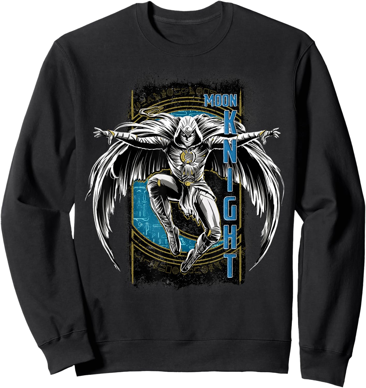 Marvel Moon Knight Egyptian Hieroglyphs Jump Sweatshirt - Sweatshirt | Black