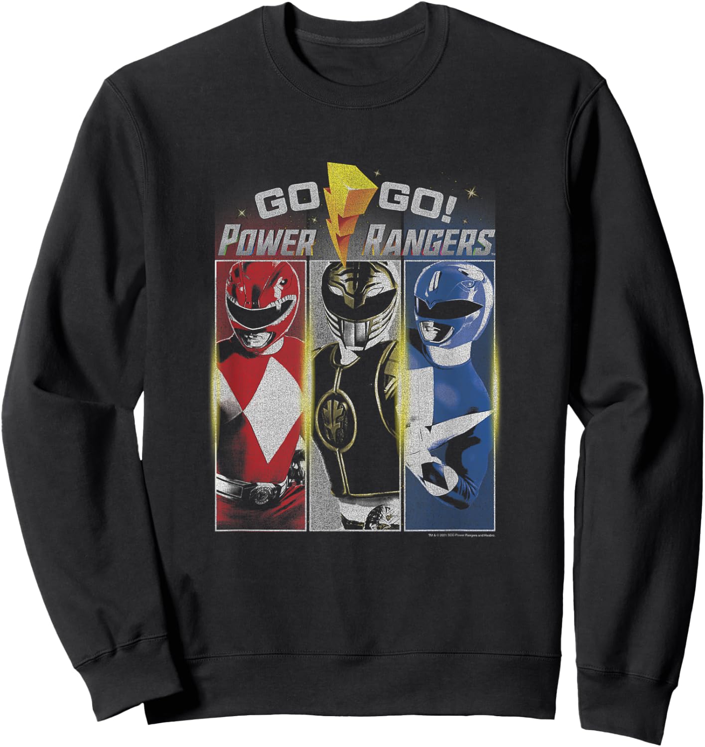 Power Rangers Red White & Blue Ranger Americana Panels Sweatshirt - Sweatshirt | Black