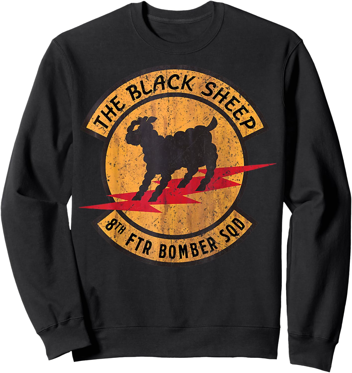 Vintage Black Sheep 8th FTR Bomber Squadron Sweatshirt - Sweatshirt | Black