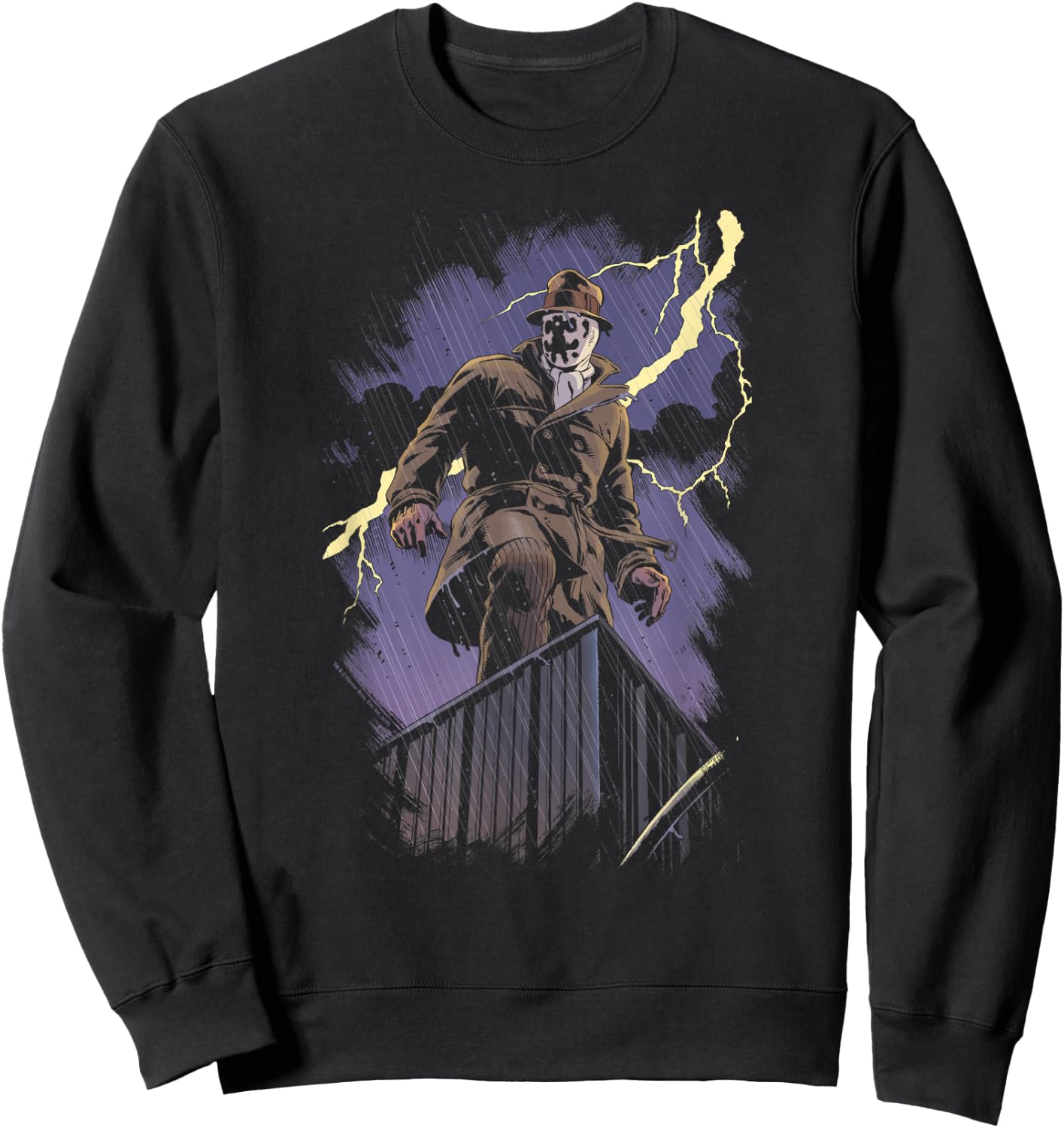 DC Comics Watchmen Rorschach Night -Adults Black Cotton Modern Cartoon Sweatshirt - Sweatshirt | Black