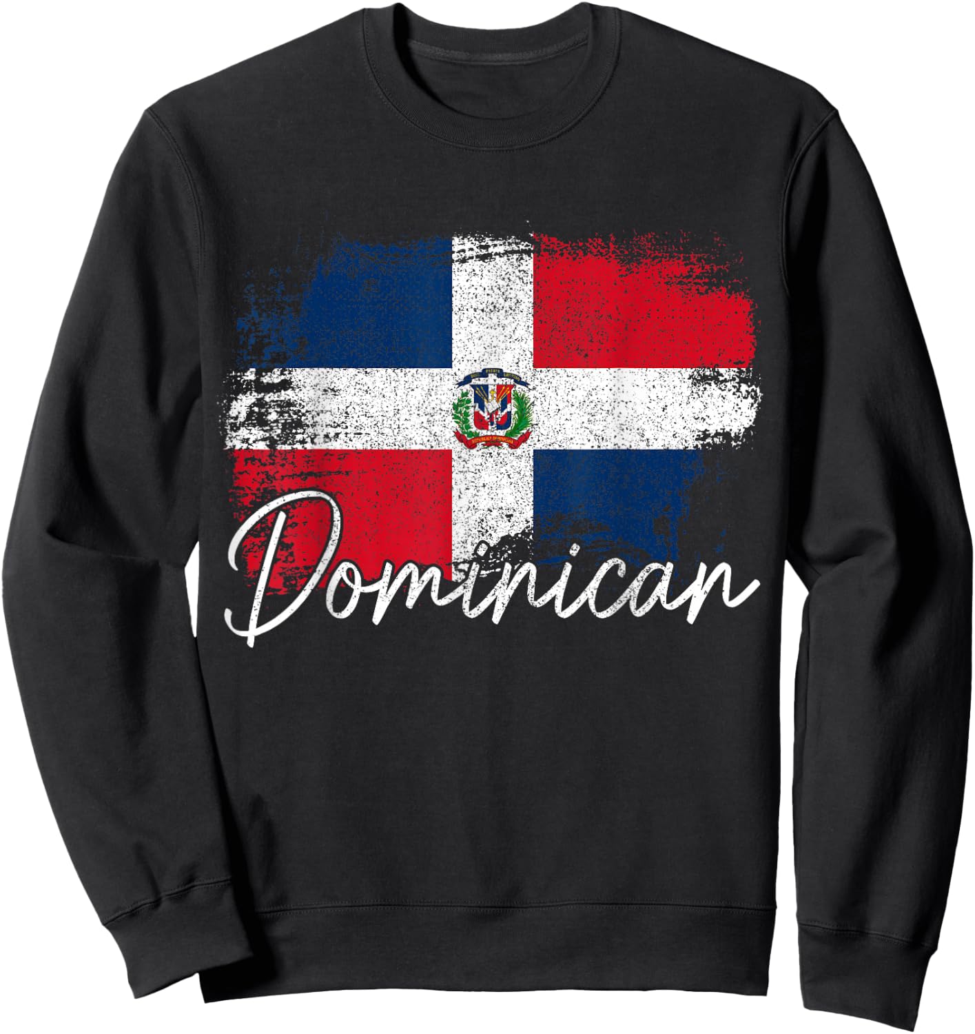 Dominican Republic Vintage Flag Dominican Pride Roots Sweatshirt - Sweatshirt | Black