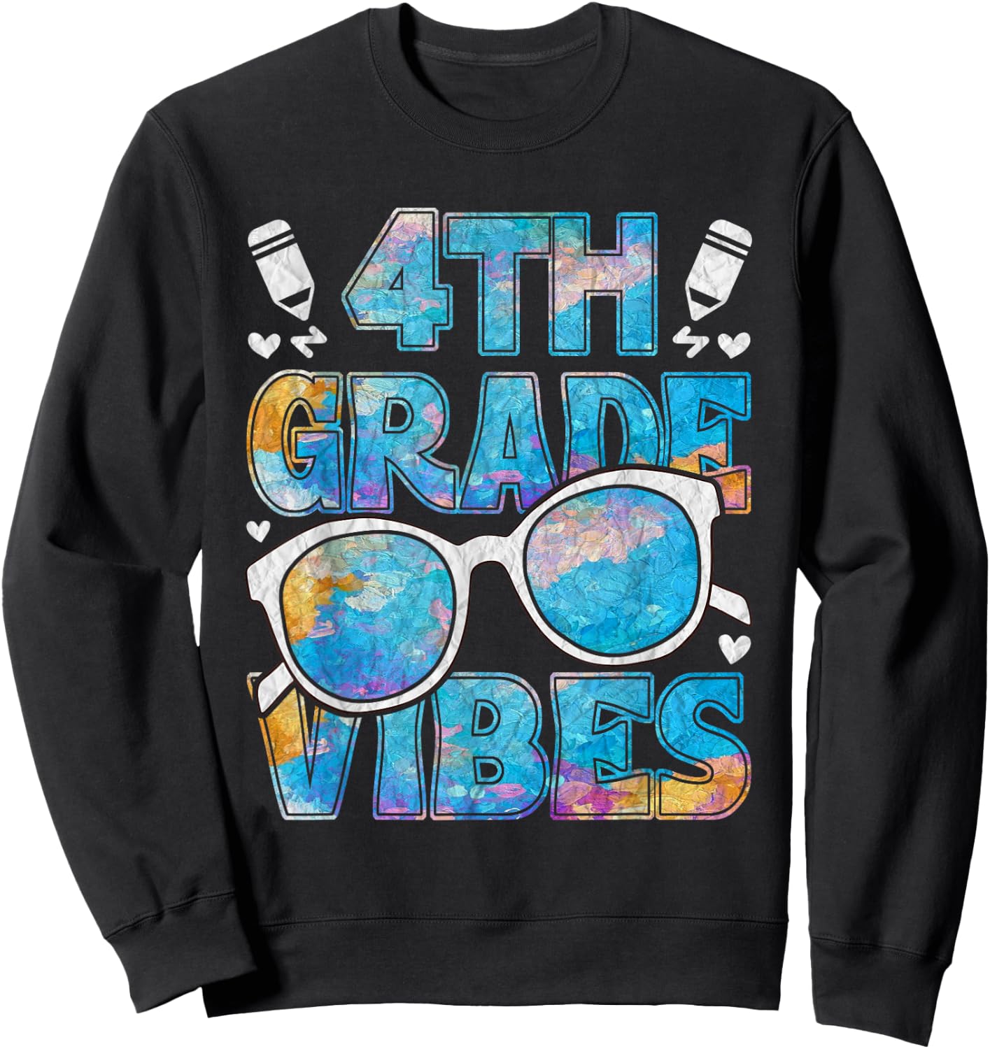 Back To School 4th Grade Vibes First Day Of School Teacher Sweatshirt - Sweatshirt | Black