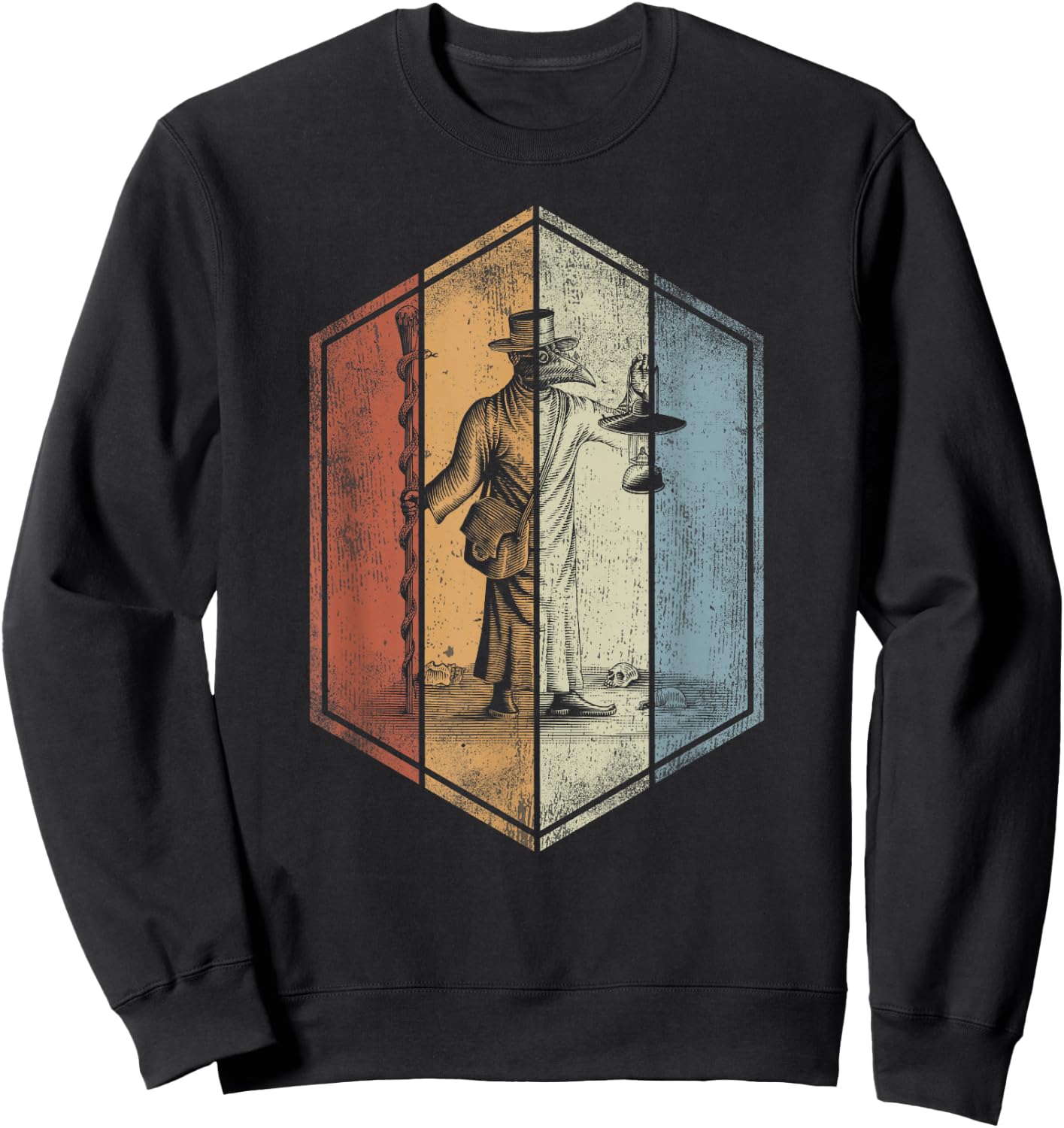 Plague Doctor Retro Vintage Style Sweatshirt - Sweatshirt | Black