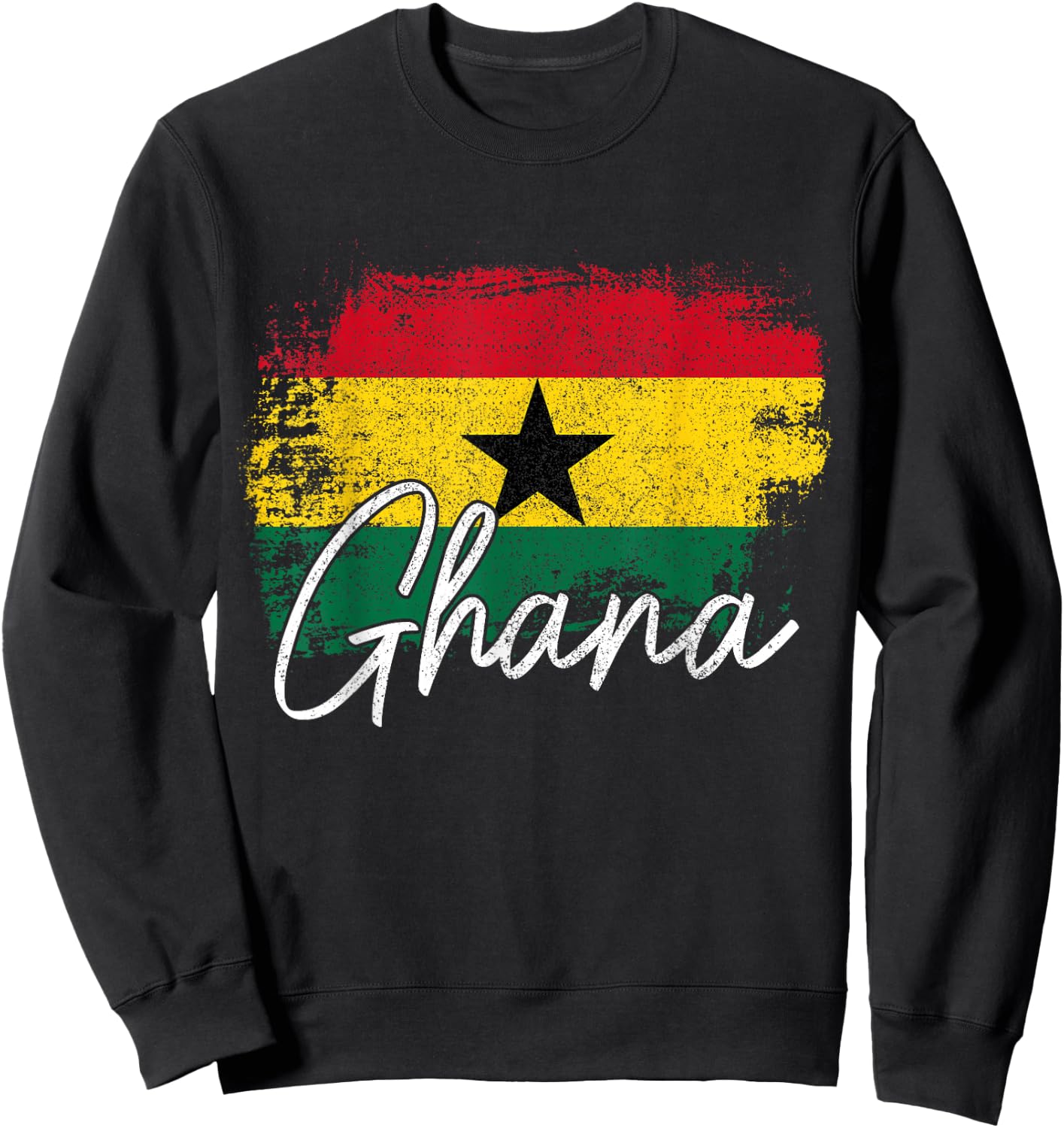 We Love Ghana Ghana Vintage Flag Ghanaian Pride Roots Africa Sweatshirt - Sweatshirt | Black