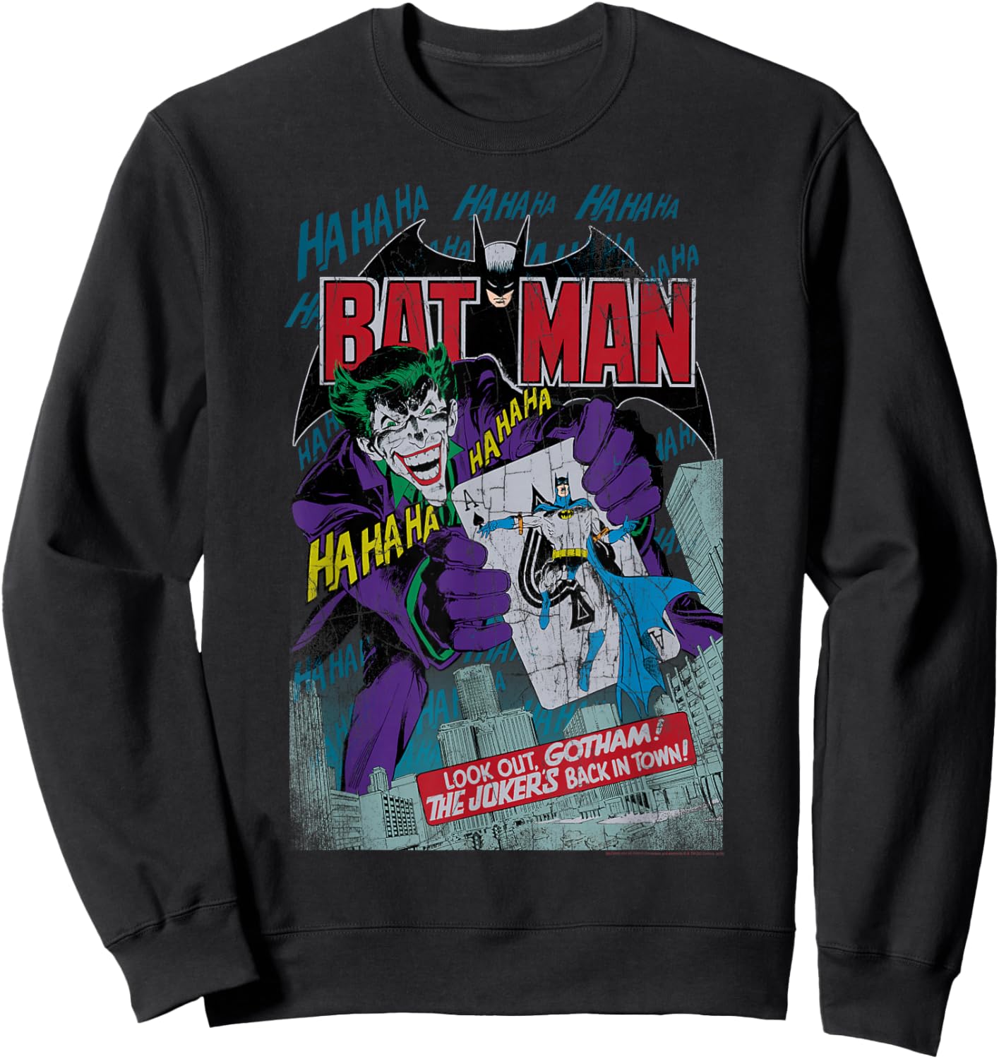 DC Comics Batman and Joker Comic Cover Small Sweatshirt - Sweatshirt | Black