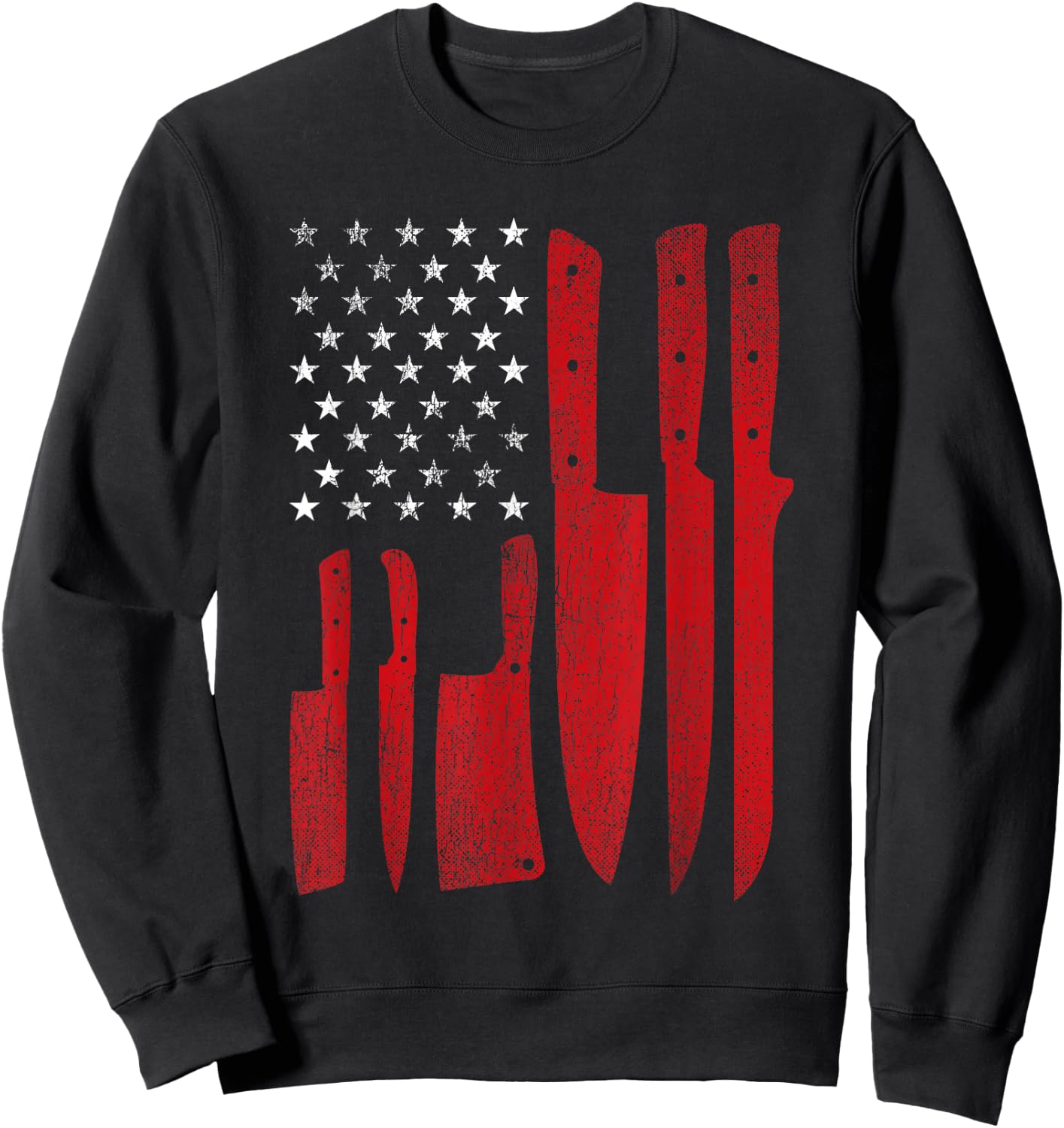 American Flag USA - Butcher Butchery Slaughterer Sweatshirt - Sweatshirt | Black
