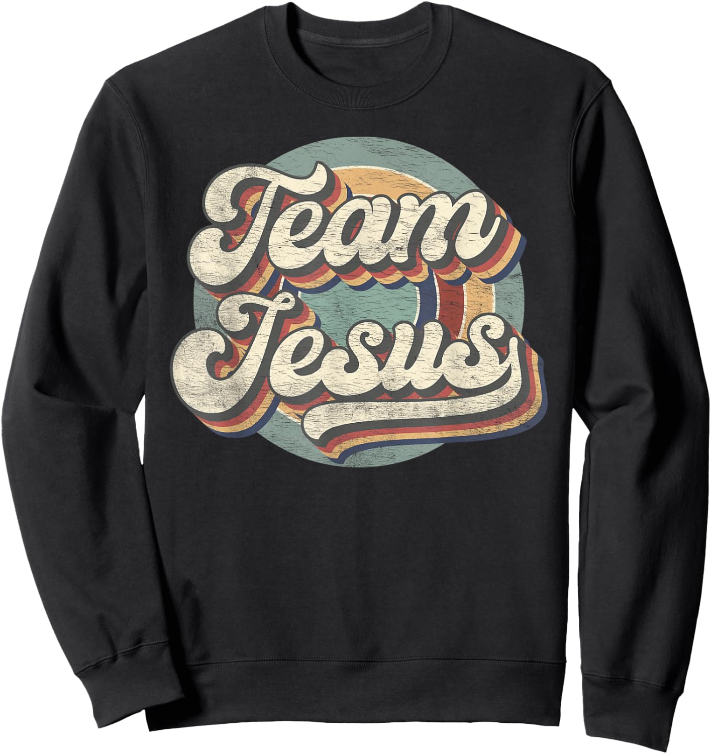 Retro Team Jesus Christian Bible Religious Sweatshirt - Sweatshirt | Black