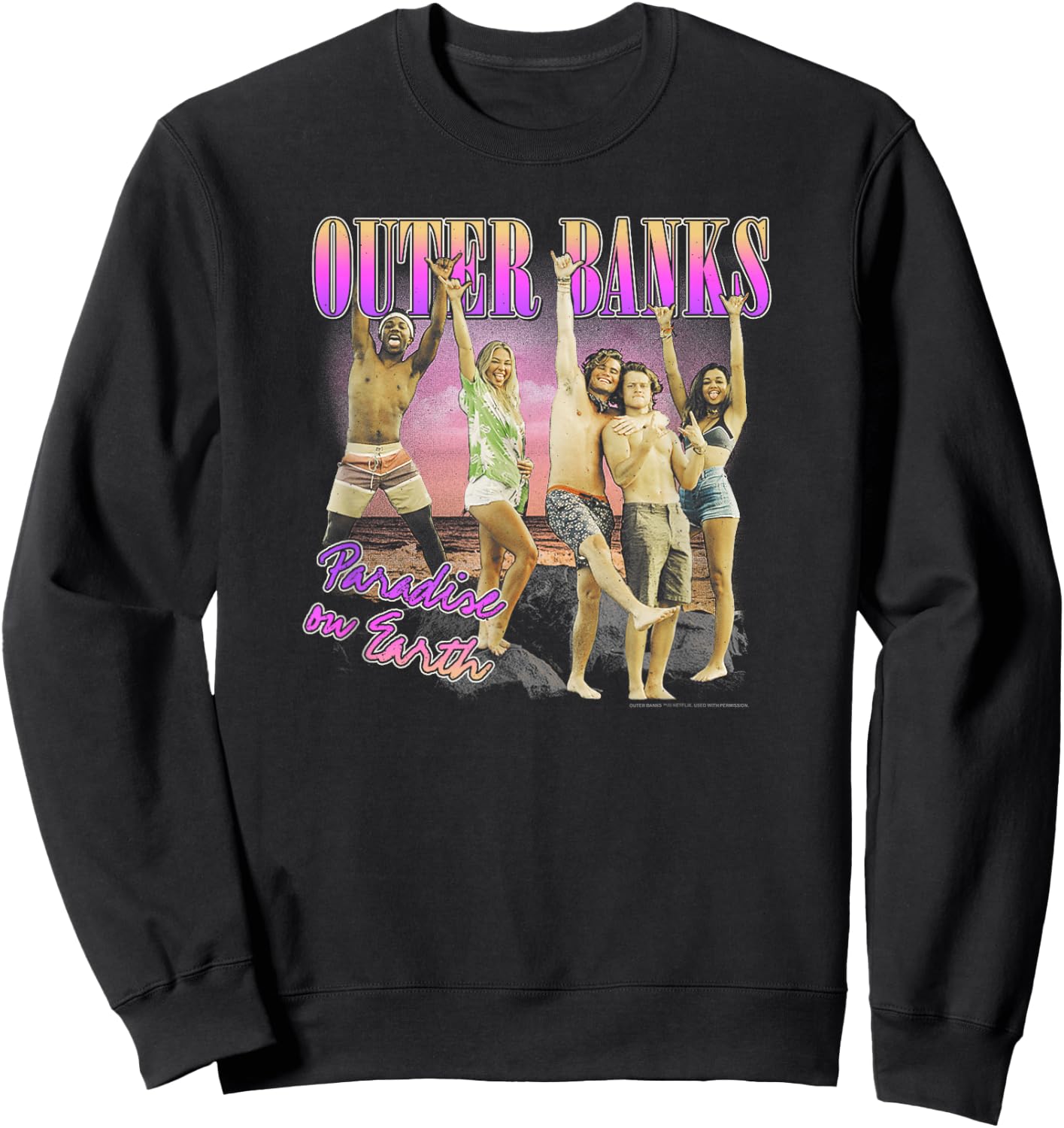 Outer Banks Group Shot Paradise On Earth Sweatshirt - Sweatshirt | Black