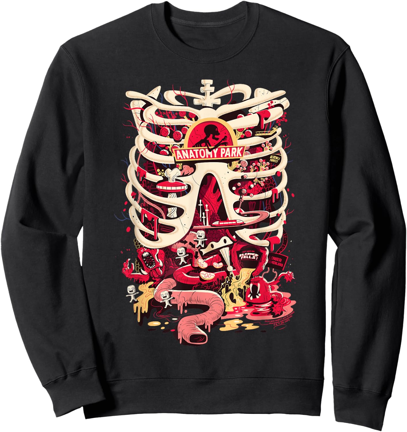 Rick and Morty Anatomy Park Logo Sweatshirt - Sweatshirt | Black