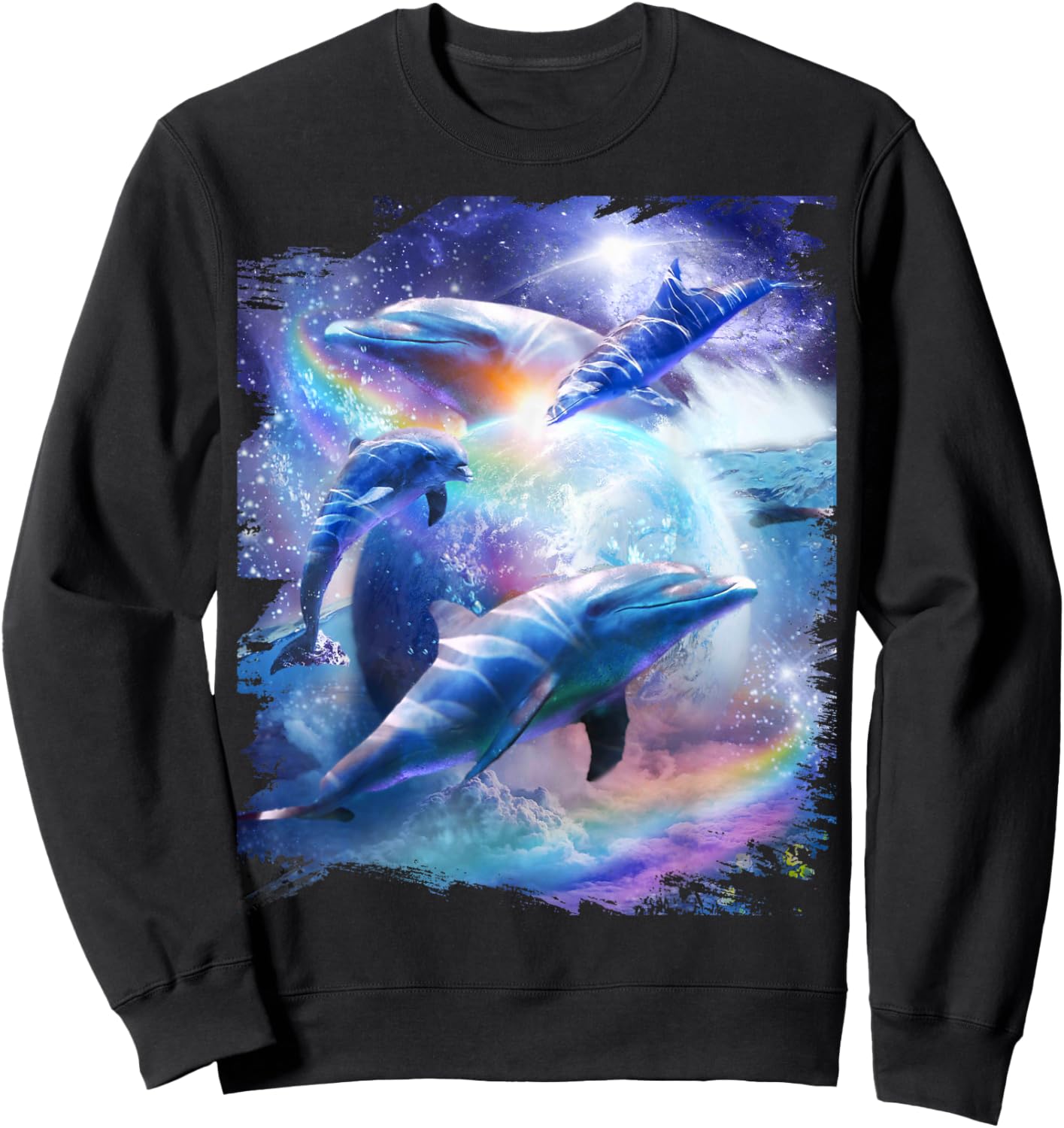 Galaxy Dolphin - Dolphins in Space Sweatshirt - Sweatshirt | Black