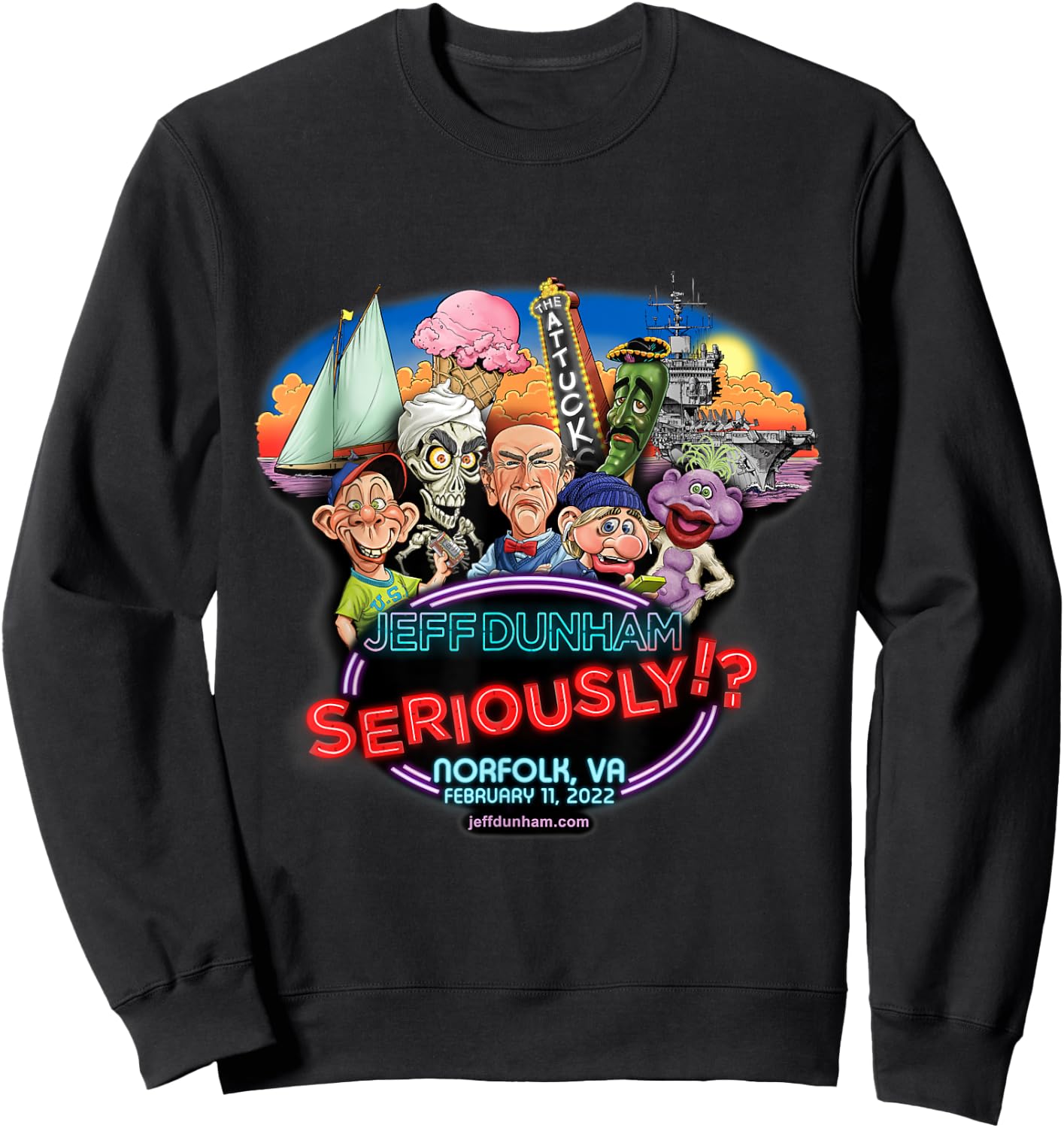 Jeff Dunham Norfolk, VA Sweatshirt - Sweatshirt | Black