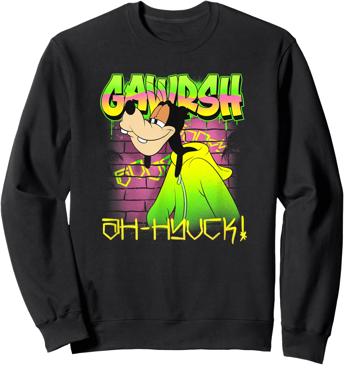 Disney Mickey and Friends Gawrsh Ah-Hyuck! Graffiti Sweatshirt - Sweatshirt | Black