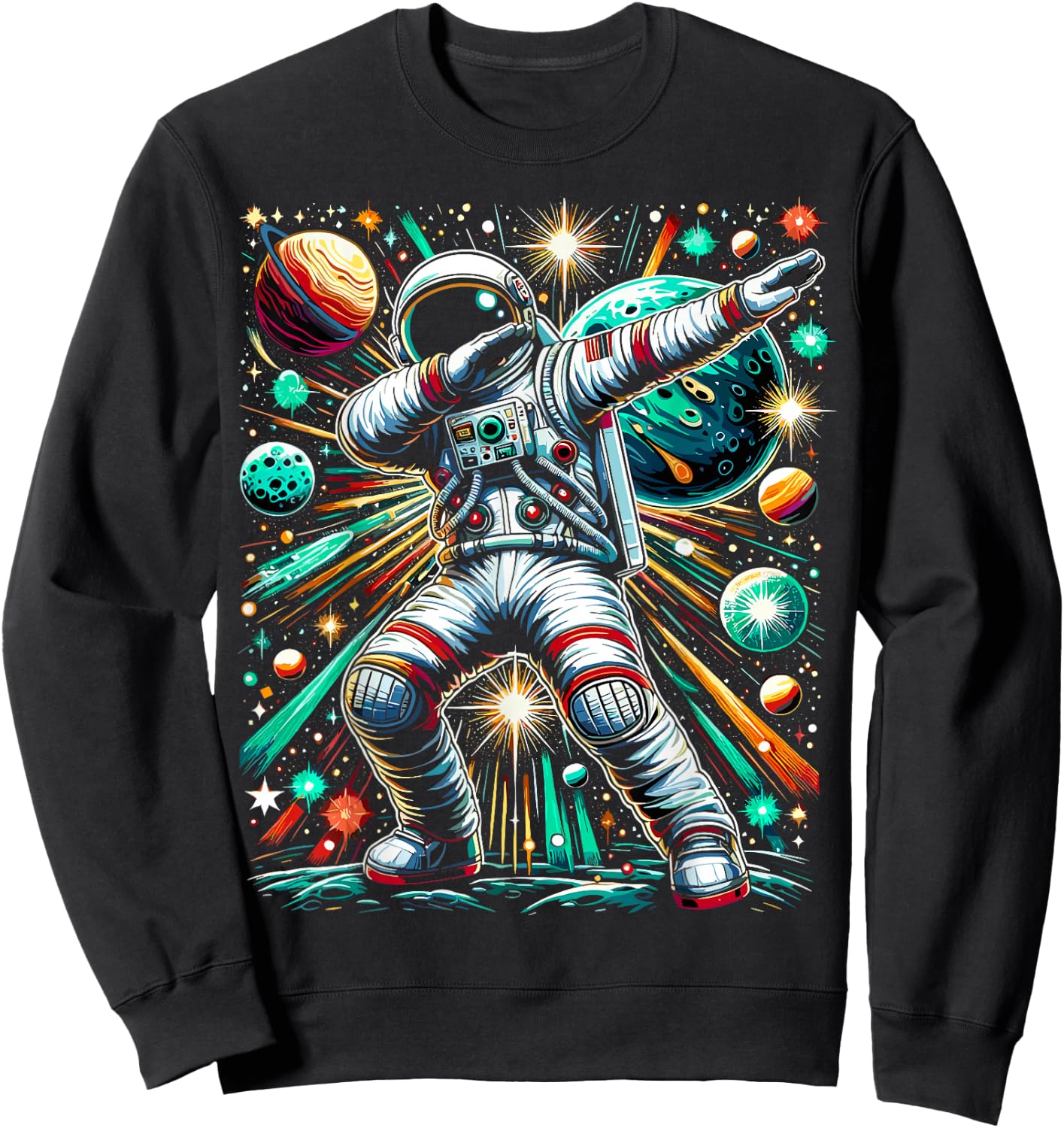 Astronaut Dabbing Space Galaxy Sweatshirt - Sweatshirt | Black