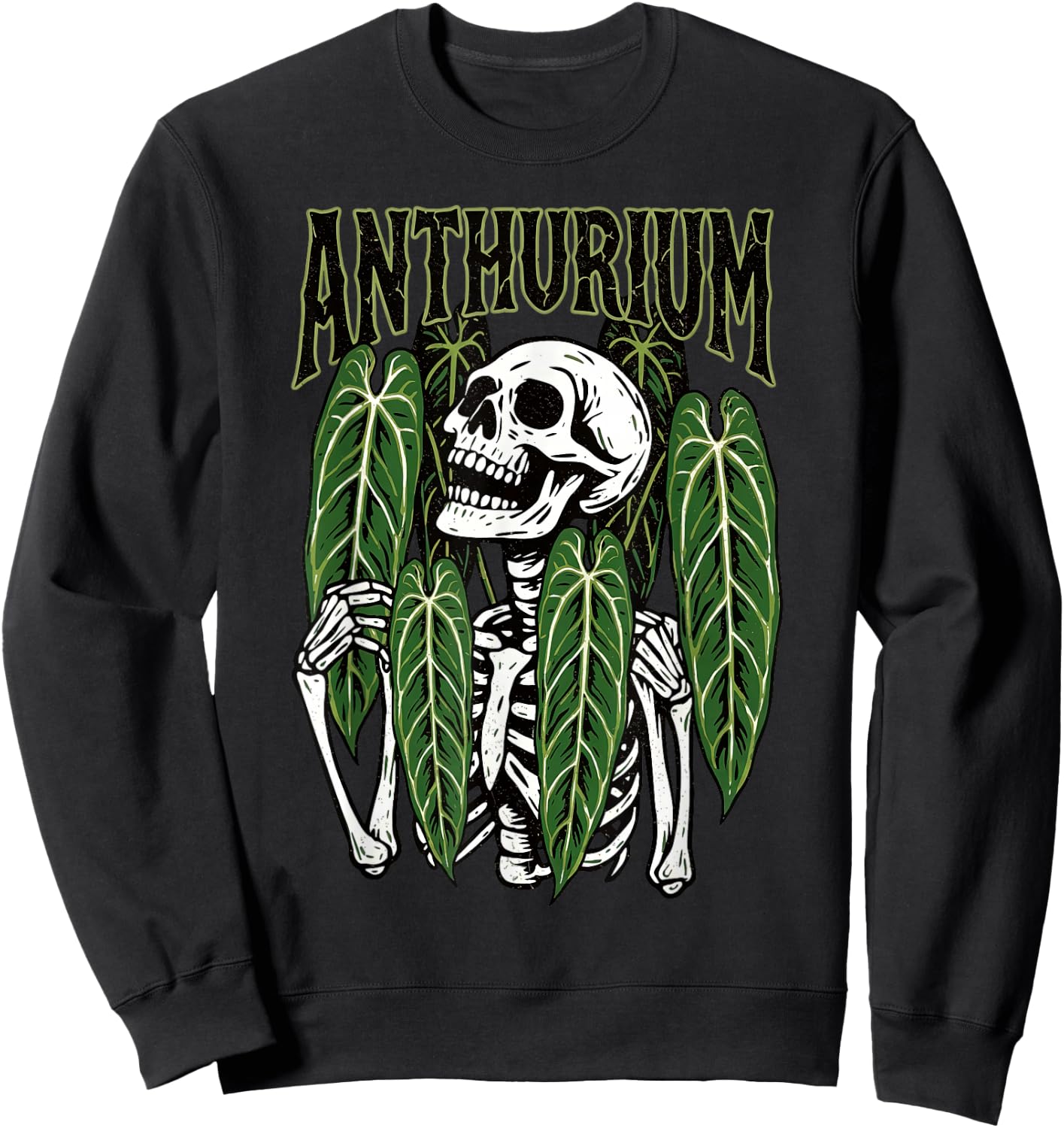 Anthurium Skeleton Gothic Plant Warocqueanum Houseplant Mom Sweatshirt - Sweatshirt | Black