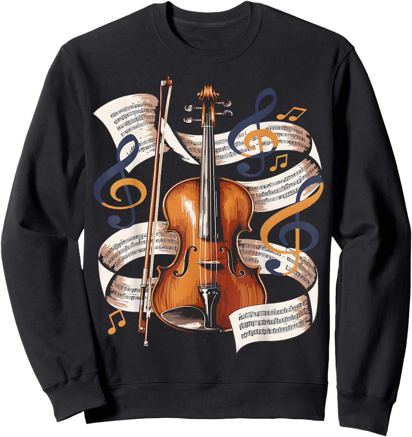 Violin Sheet Music Classical Orchestra Sweatshirt - Sweatshirt | Black