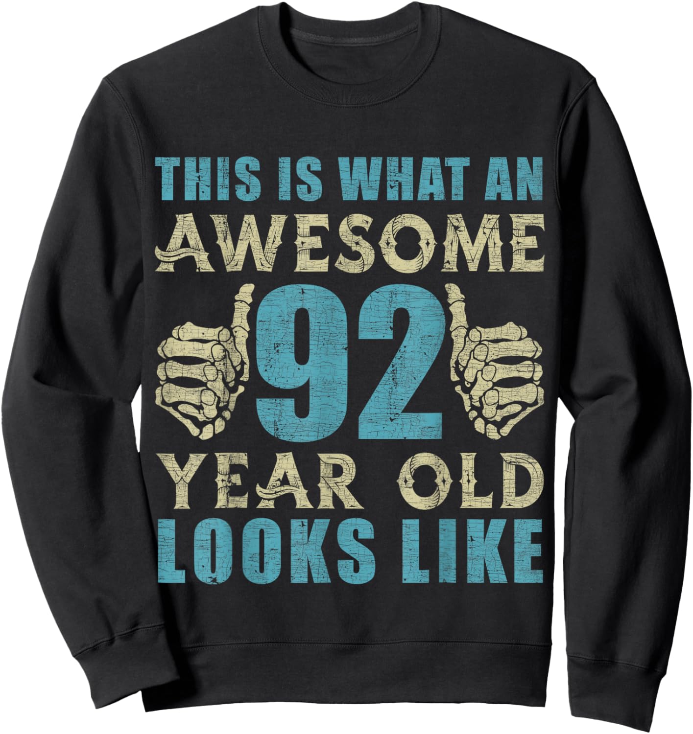 Vintage 1929 92nd Birthday Gift 92 Year Old Sweatshirt - Sweatshirt | Black