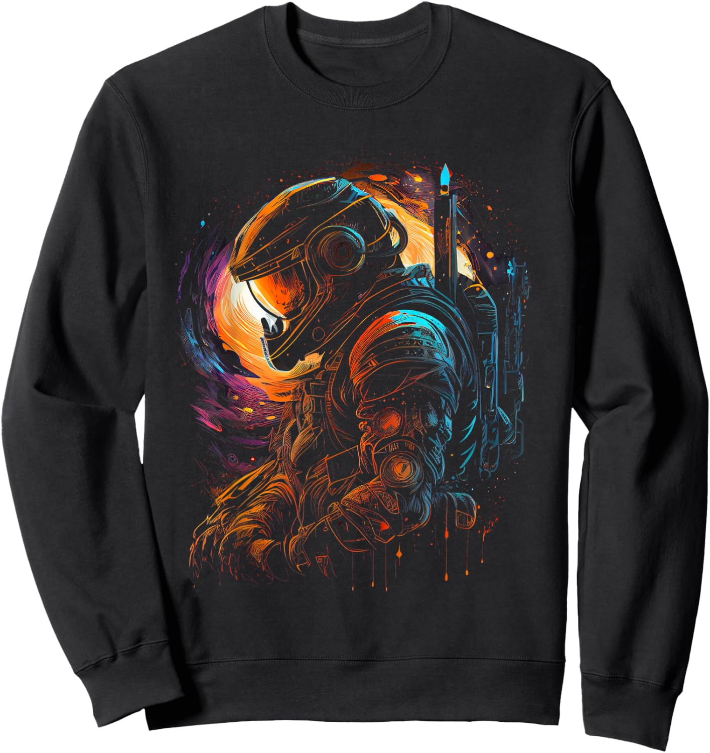 Astronaut Space Space Spaceship Planets Astronaut Sweatshirt - Sweatshirt | Black