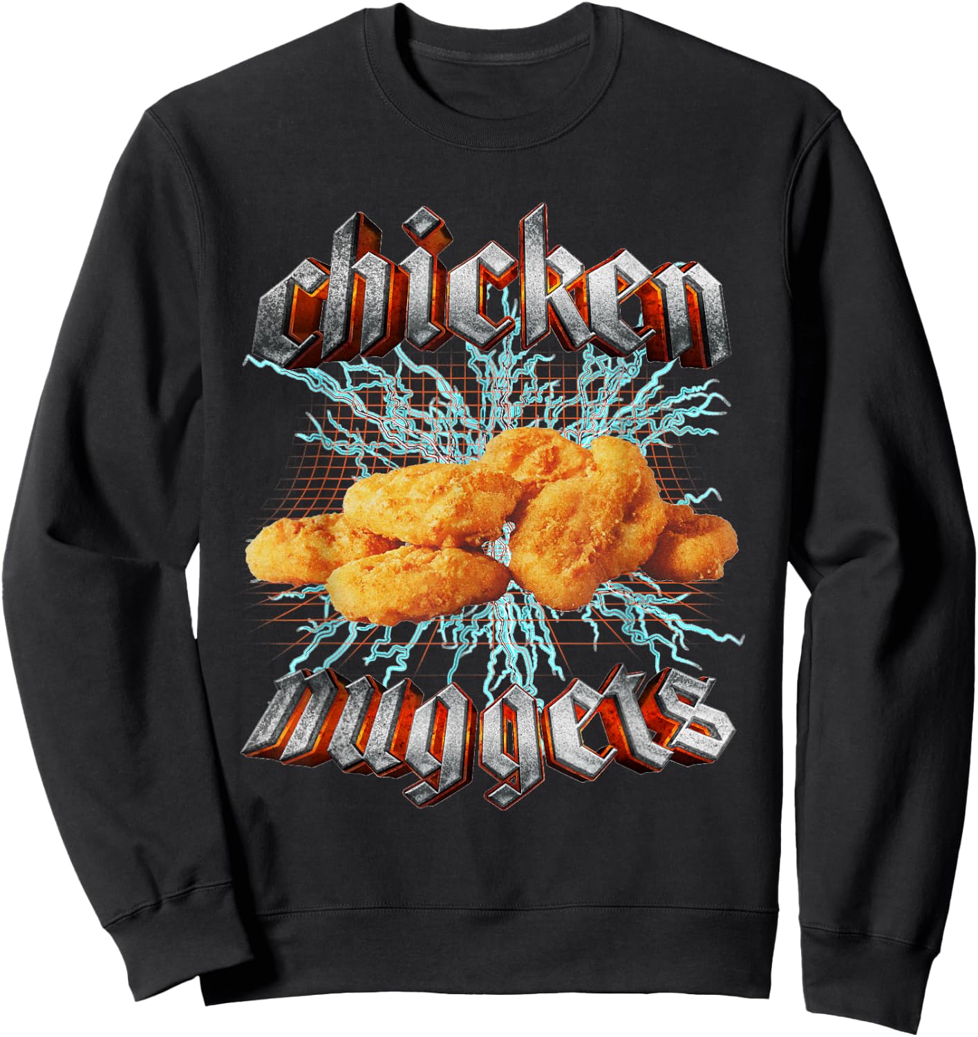 Chicken Nuggets Heavy Metal World Tour Hardcore Music Sweatshirt - Sweatshirt | Black