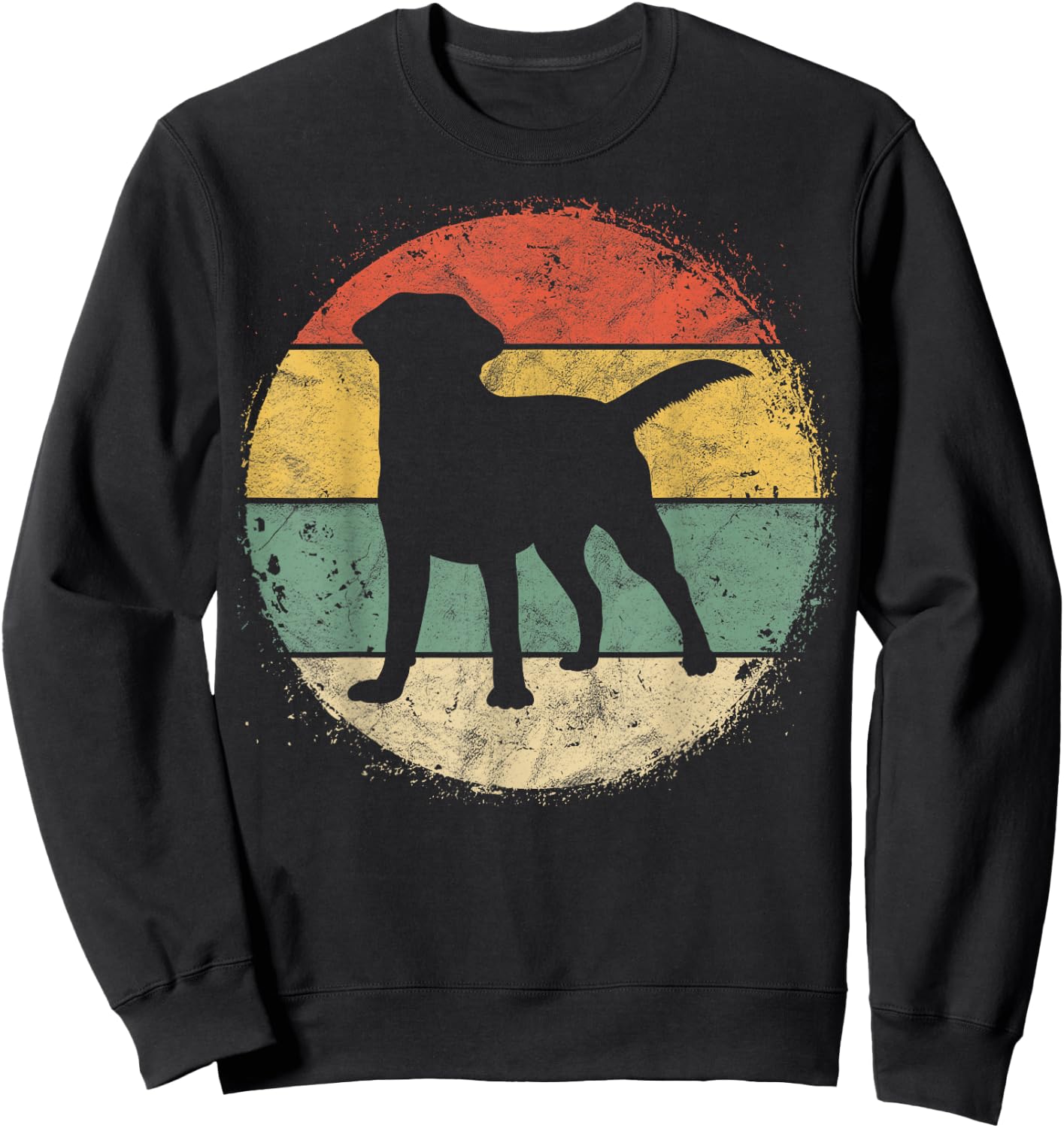 Circular Retro Labrador Owner Gift Golden Black Lab Dad Mom Small Sweatshirt - Sweatshirt | Black