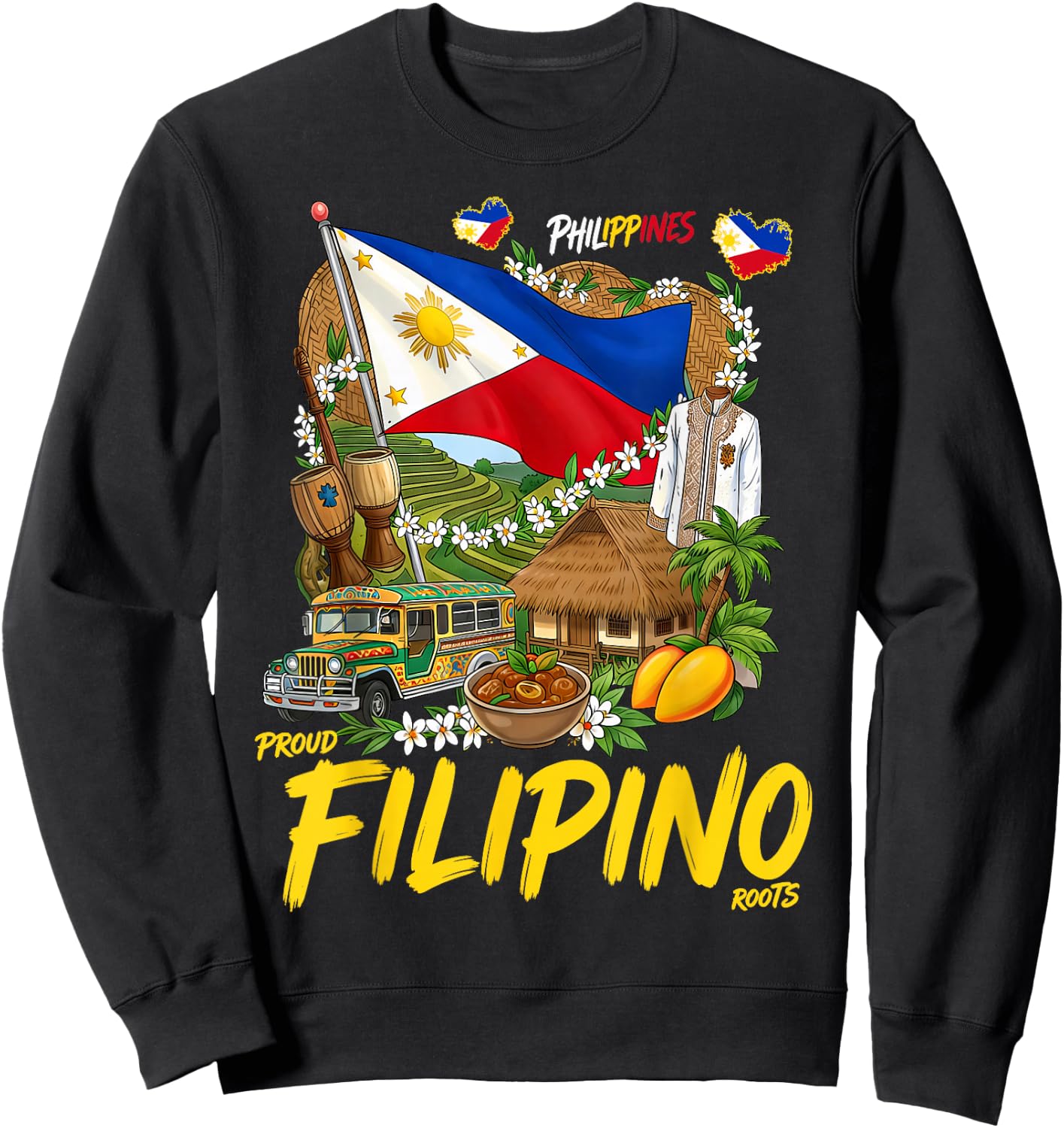 Filipino Roots Idea Filipiniana Philippines Themed Sweatshirt - Sweatshirt | Black