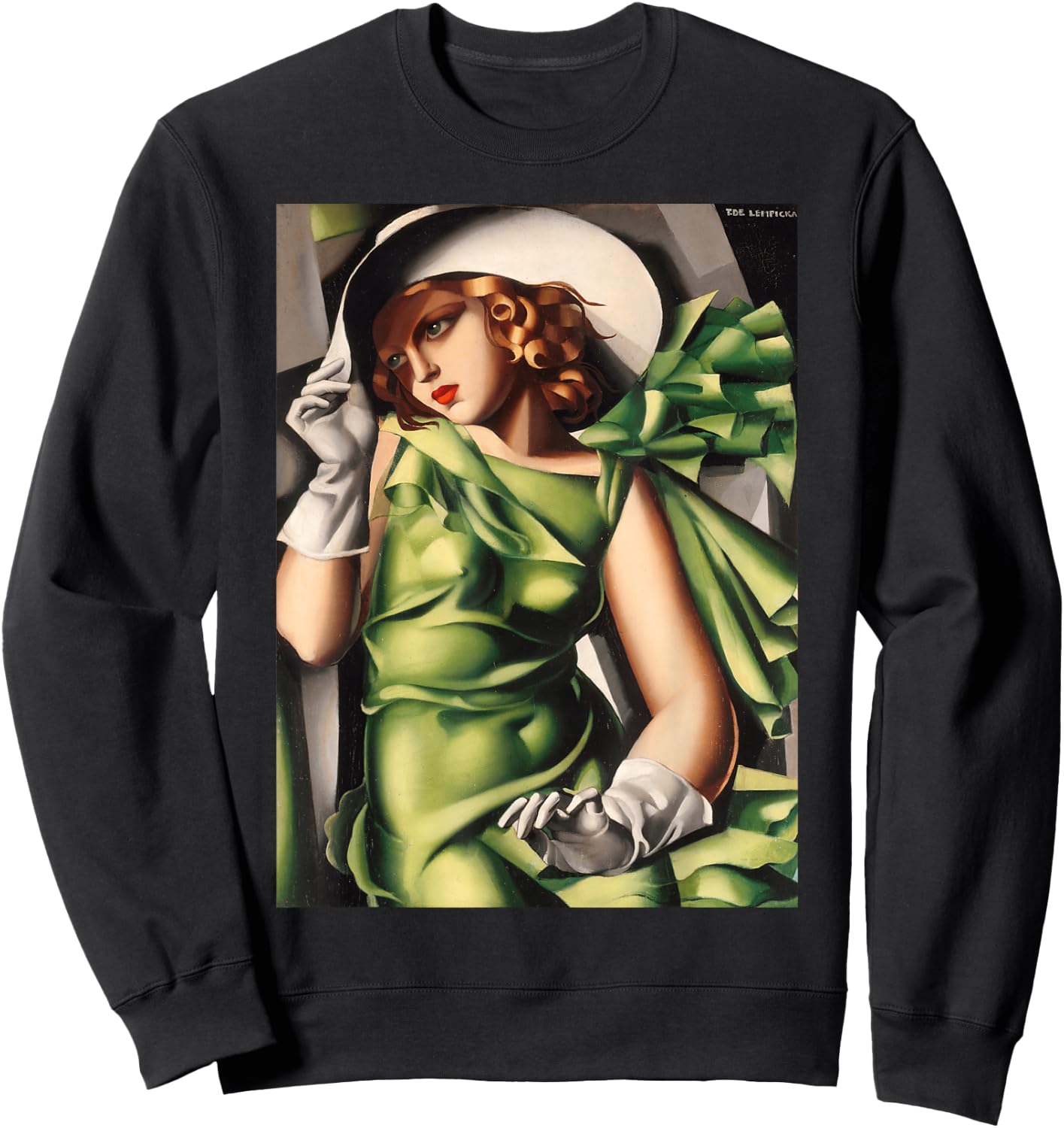 Young Lady With Gloves Painting by Lempicka Sweatshirt - Sweatshirt | Black