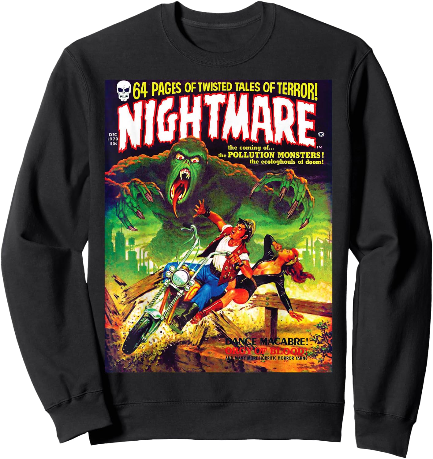 Halloween Monster Scary Vintage Horror Comic Book Funny Sweatshirt - Sweatshirt | Black