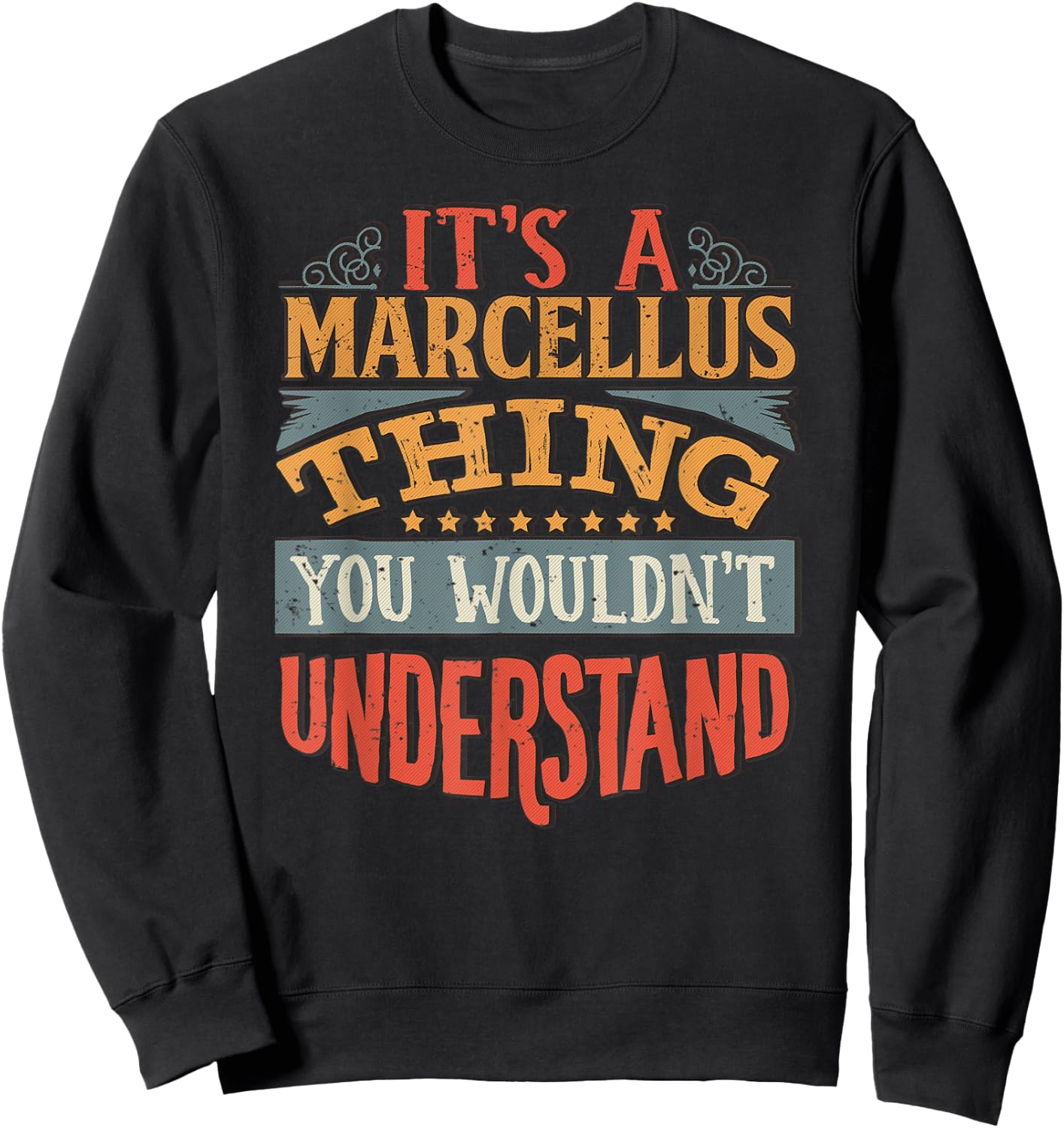 Marcellus Name Sweatshirt - Sweatshirt | Black