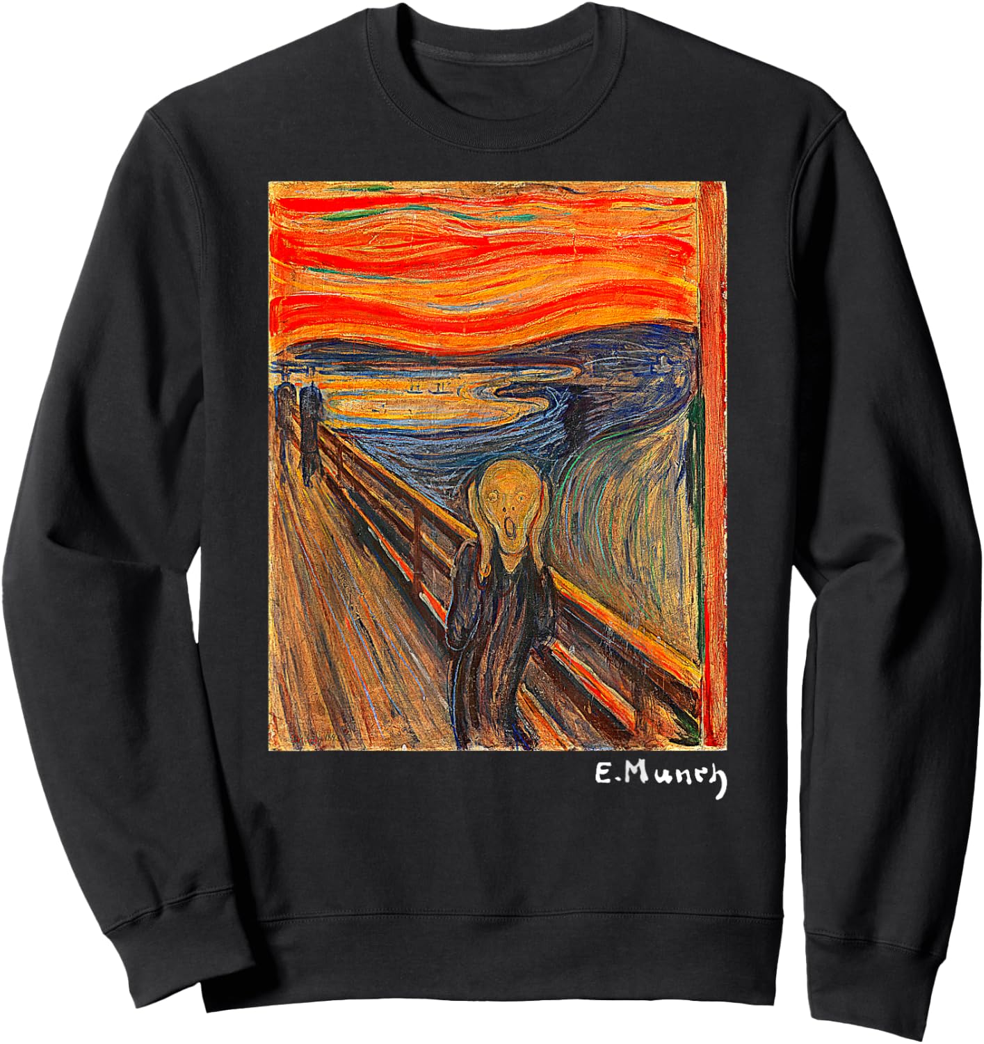 Famous Art The Scream by Munch Artist Painting Sweatshirt - Sweatshirt | Black