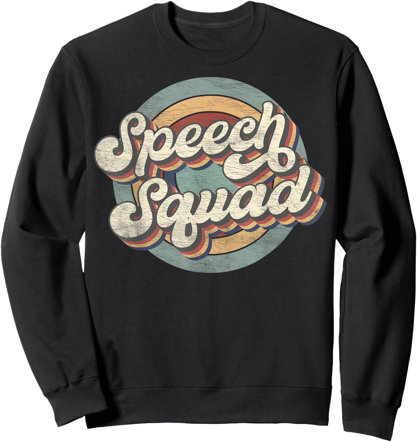 Speech Squad Speech Therapy Crew Hello Back To School Team Sweatshirt - Sweatshirt | Black
