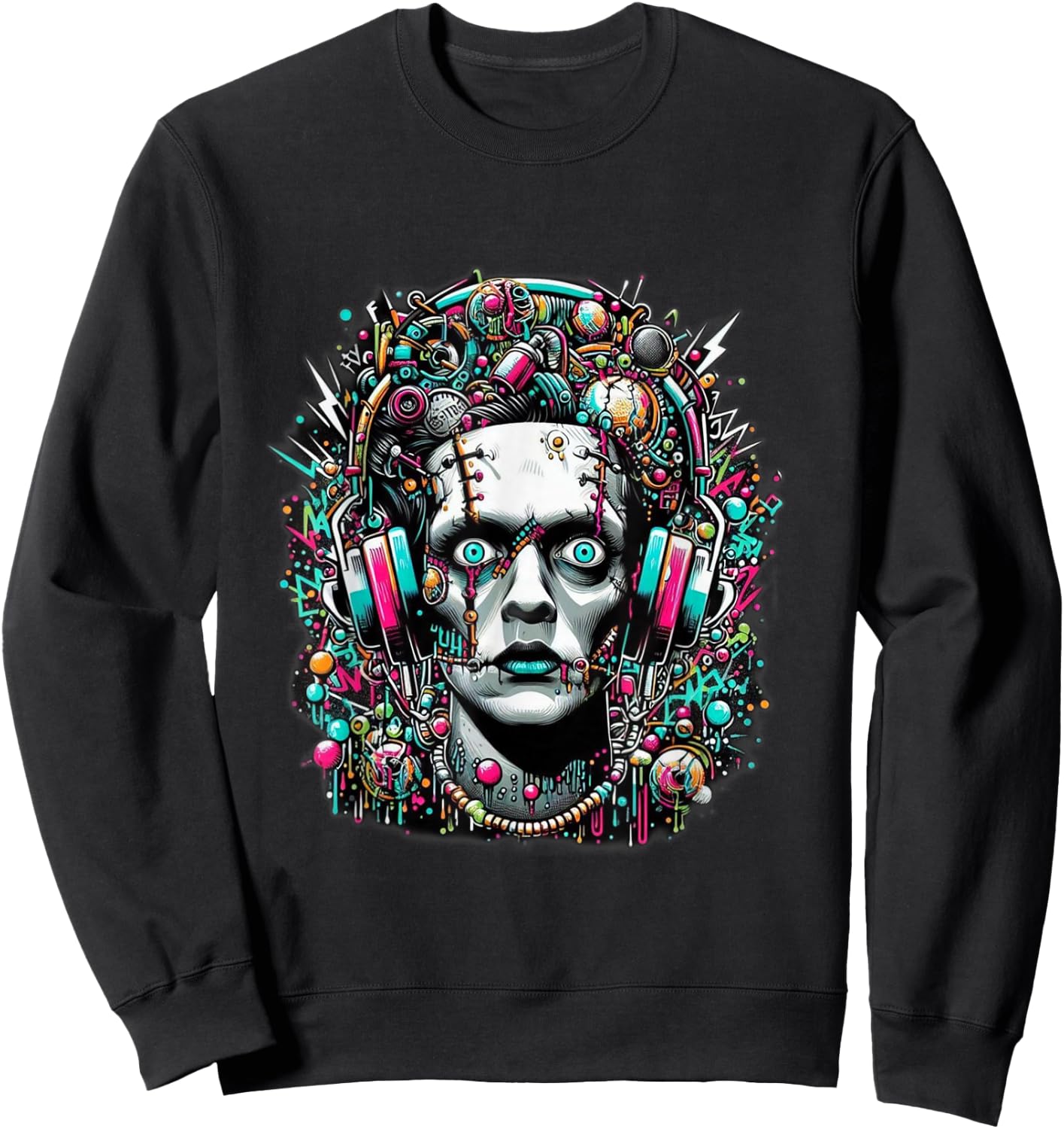 Cyberpunk Bride of Frankenstein Sweatshirt - Sweatshirt | Black