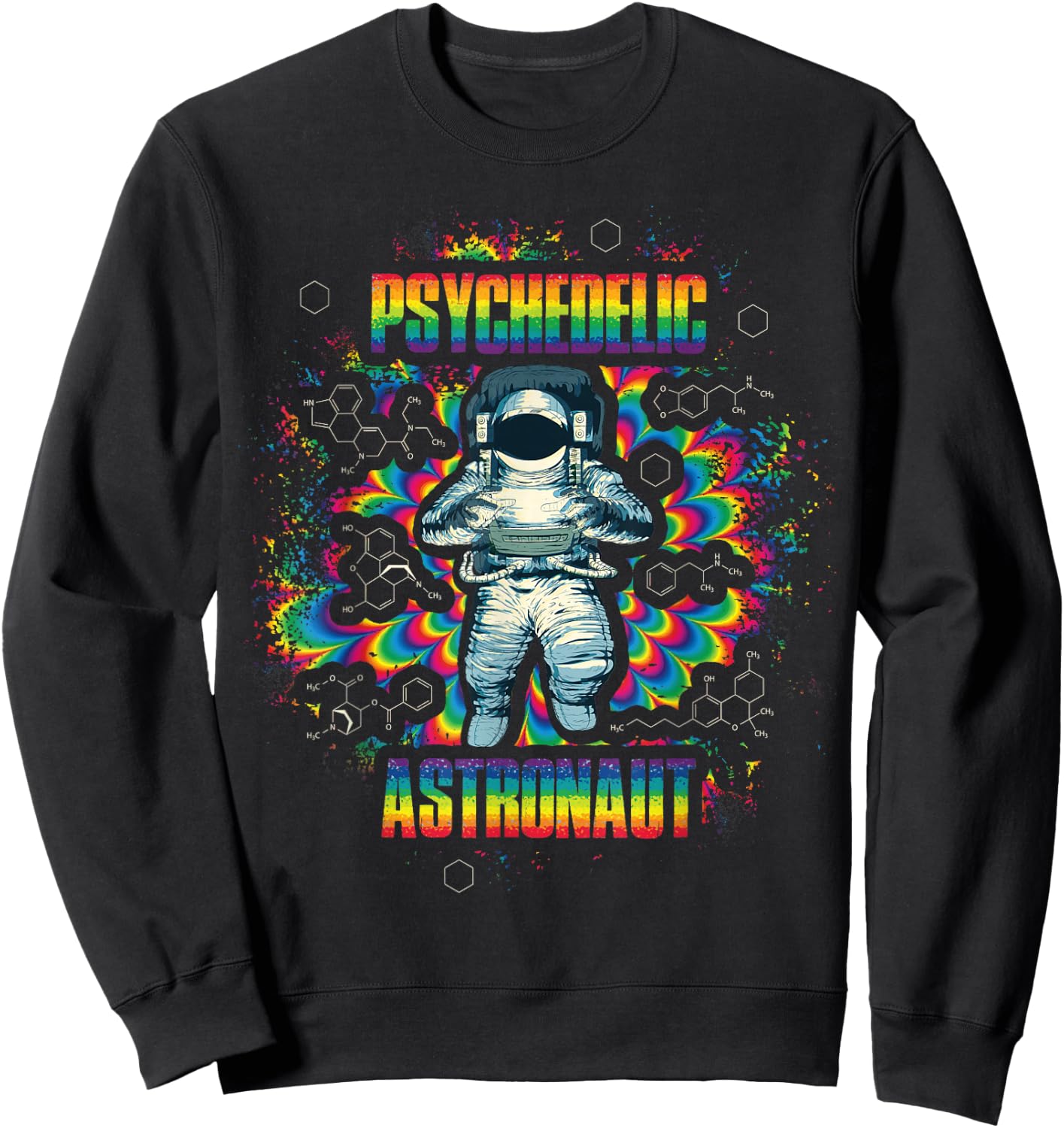 Psychedelic Astronaut Sweatshirt - Sweatshirt | Black