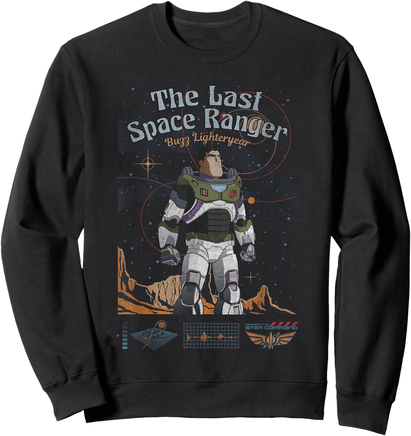 Disney Pixar Lightyear The Last Space Ranger Vintage Shot Sweatshirt - Sweatshirt | Black