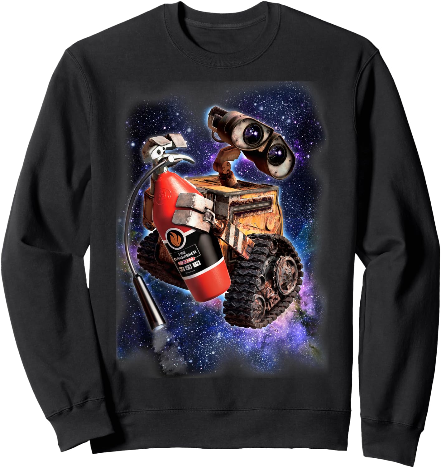 Disney Pixar Wall-E Fire Extinguisher Space Portrait Sweatshirt - Sweatshirt | Black