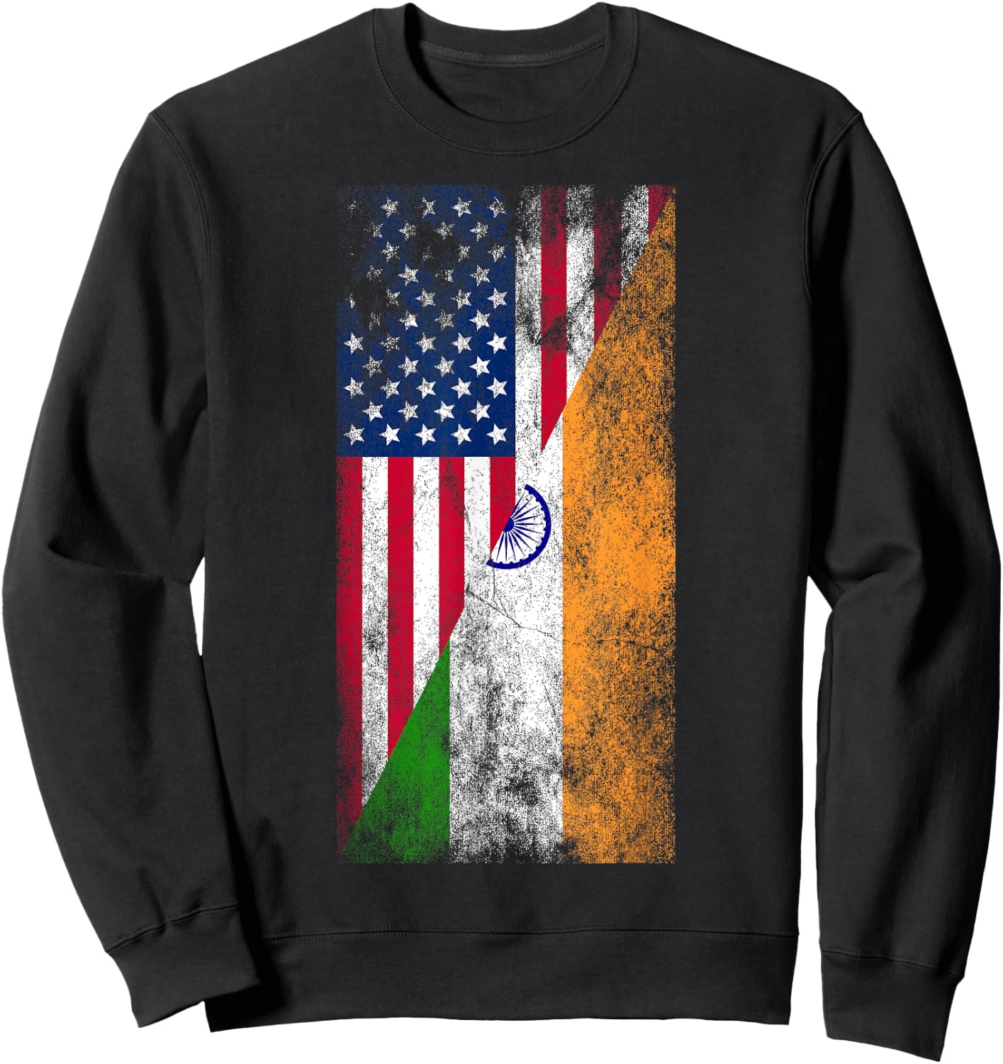 USA & India Flags - United States of America, Indian Sweatshirt - Sweatshirt | Black